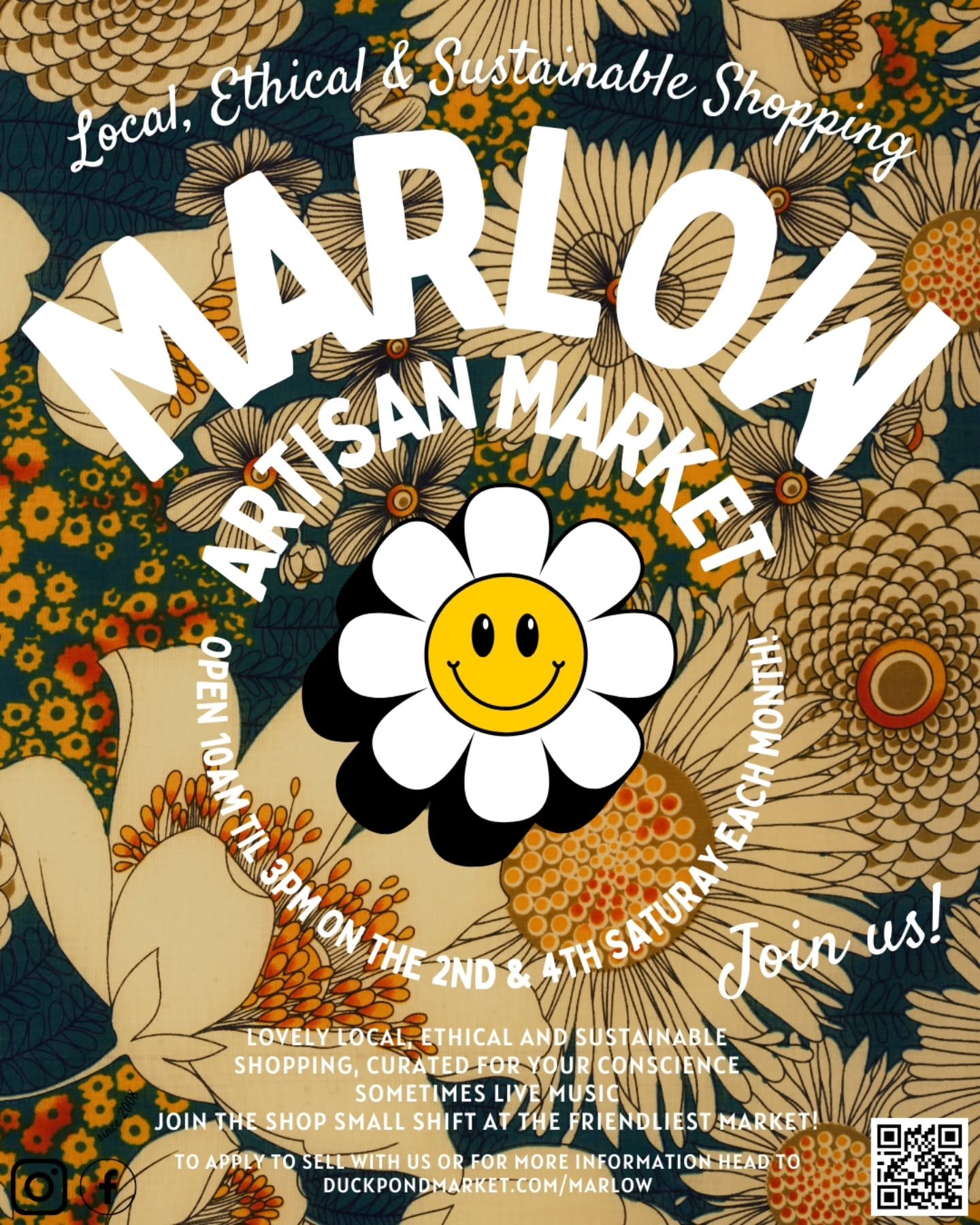 We are back this Saturday in Liston Court Gardens for our Marlow Artisan Market. Come and join for the best local artists, crafters, food producers and ethical businesses. Street food, coffee, cake. There will be locally made arts &amp; crafts, gifts