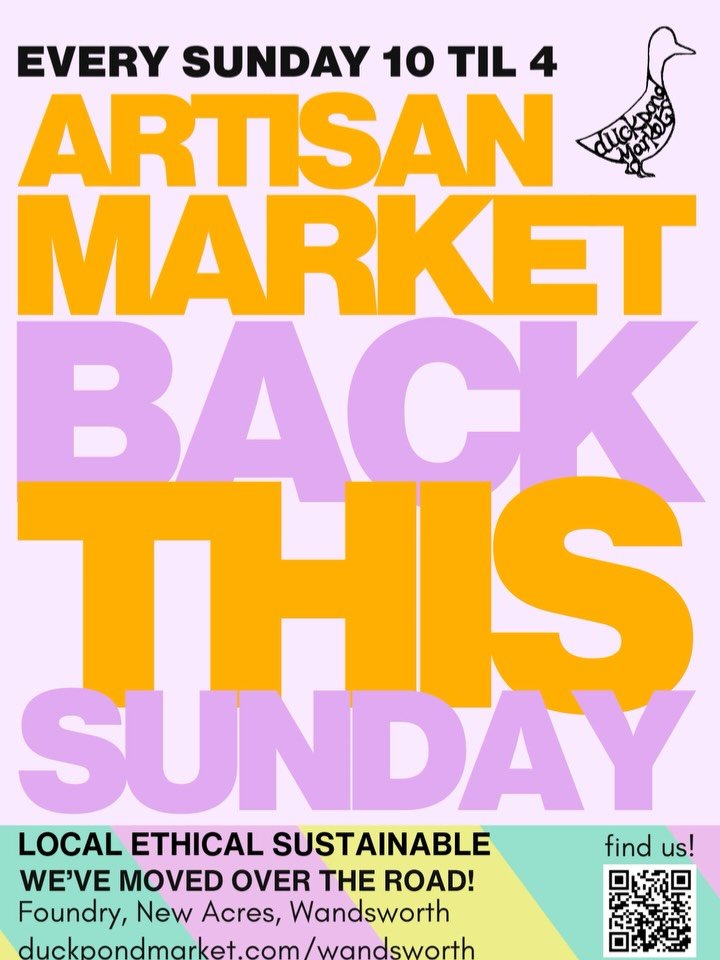 We&rsquo;re back babies! Come see us at Foundry, Wandsworth THIS SUNDAY.
WE HAVE MOVED OVER THE ROAD
Can&rsquo;t wait to see ya! 
@newacreswandsworth @wandsworthbeat @wandsworthtown @wandsworthloop @wandsworth_council