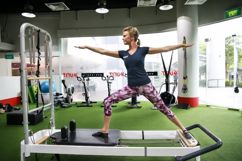 Pilates reformer The reformer helps to correct body imbalances by increasing awareness of core and gluteal activation.