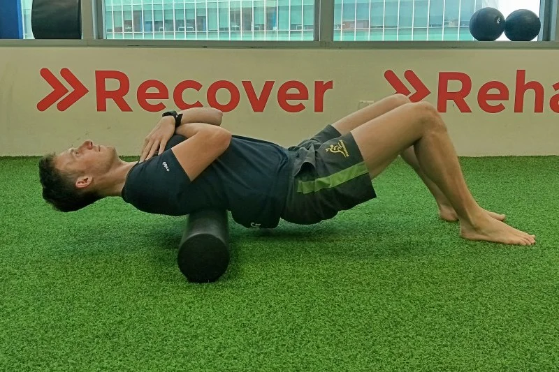 1. Foam rolling your upper and lower back.