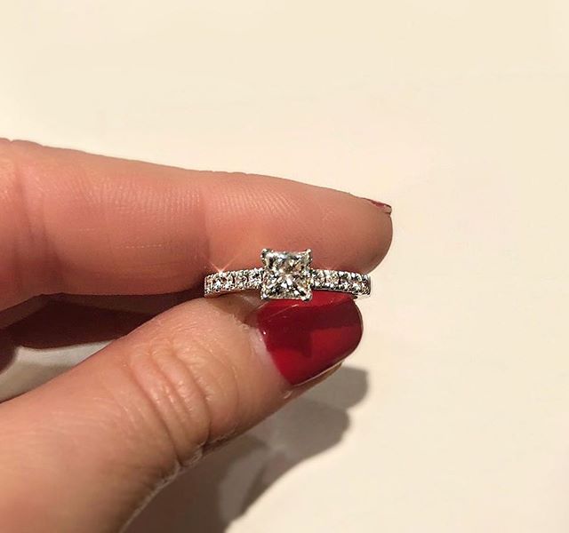 A beautiful Princess Diamond &amp; 18ct White Gold Wedding Ring off to its new home 💎💍✨ Find our more about our Wedding &amp; Engagement Rings at oliviagrace.london // @oliviagracelondon