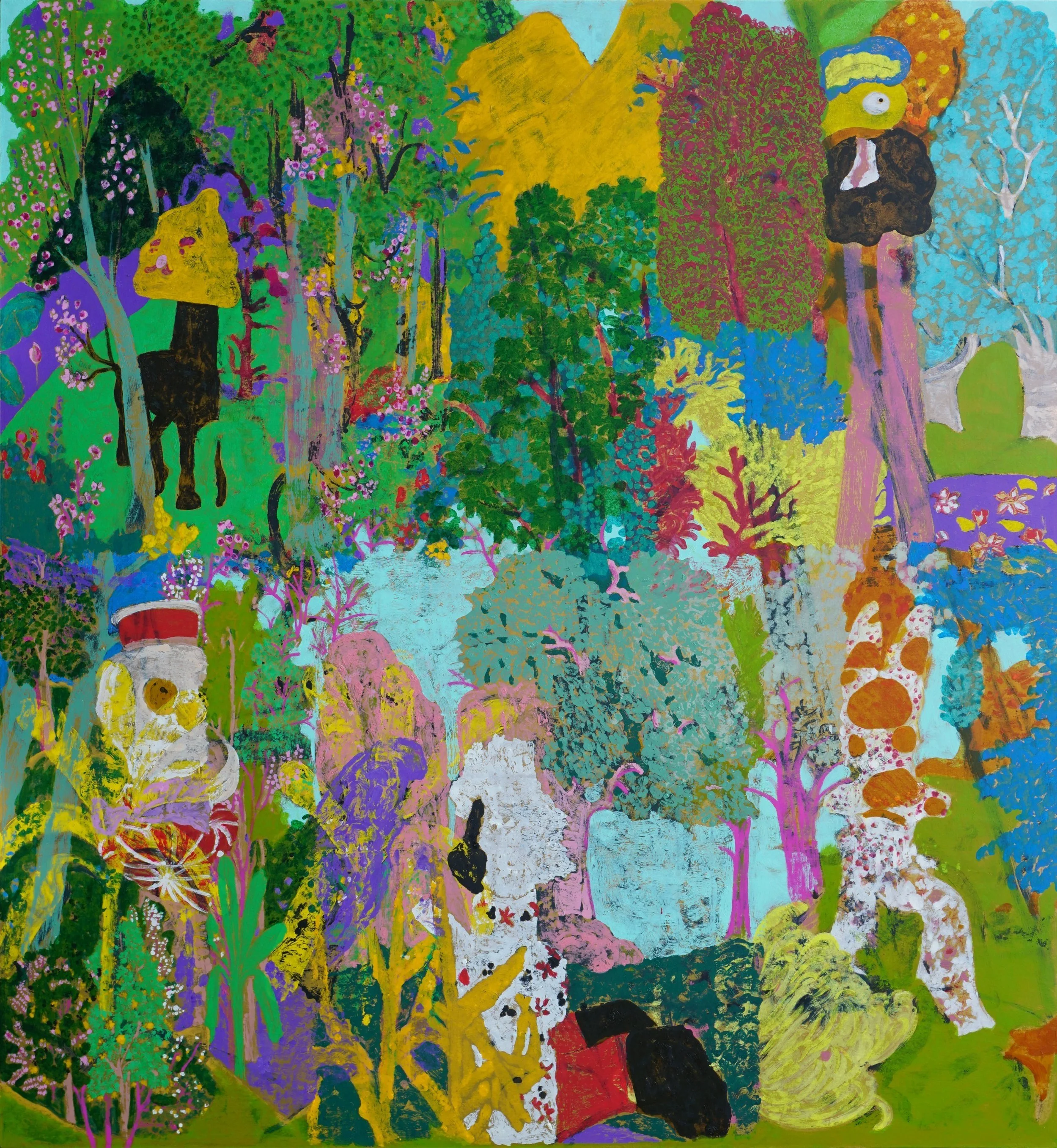   Cock-a-Doodle-Do , 2022 Oil on Linen, 200 x 183cm 