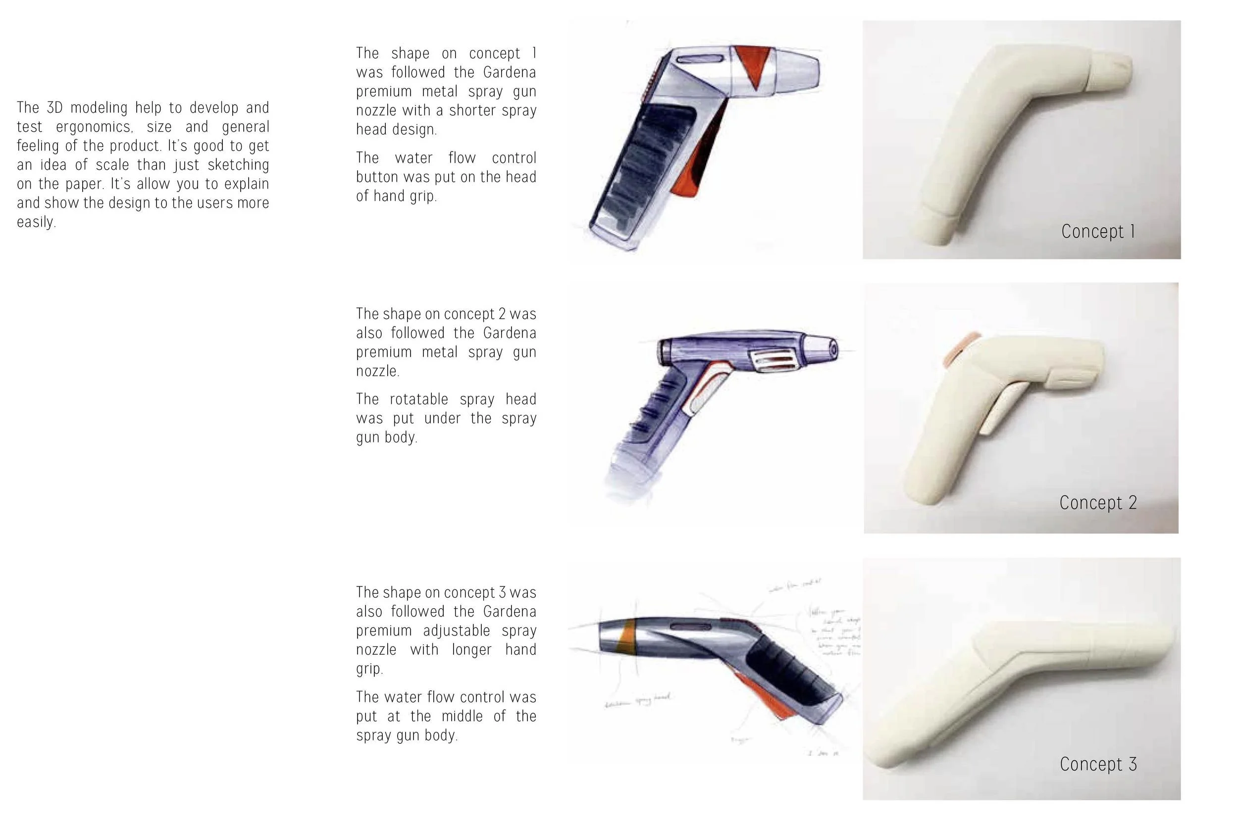 picked 3 design to do the foam model