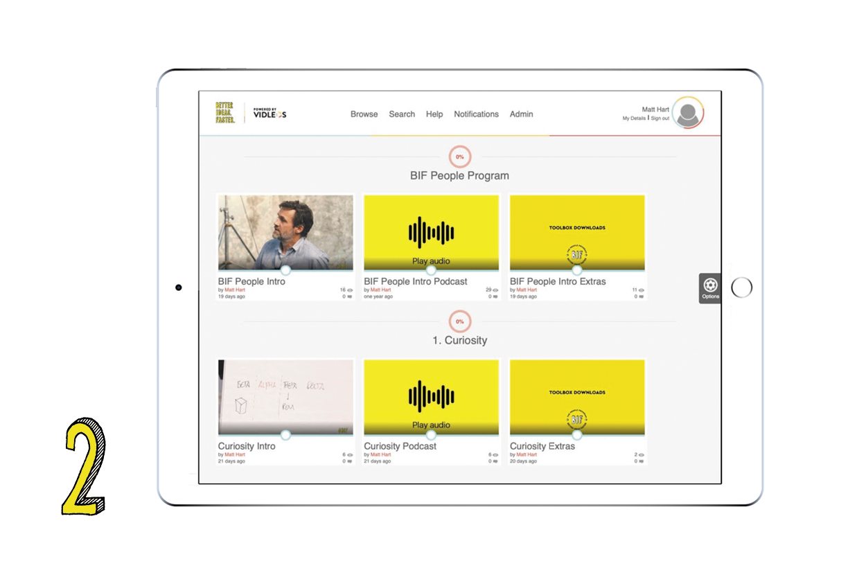 ELEARNING Short videos, longer podcasts and a digital toolbox all delivered through vidleos.com (transparency - Matt is a cofounder).
