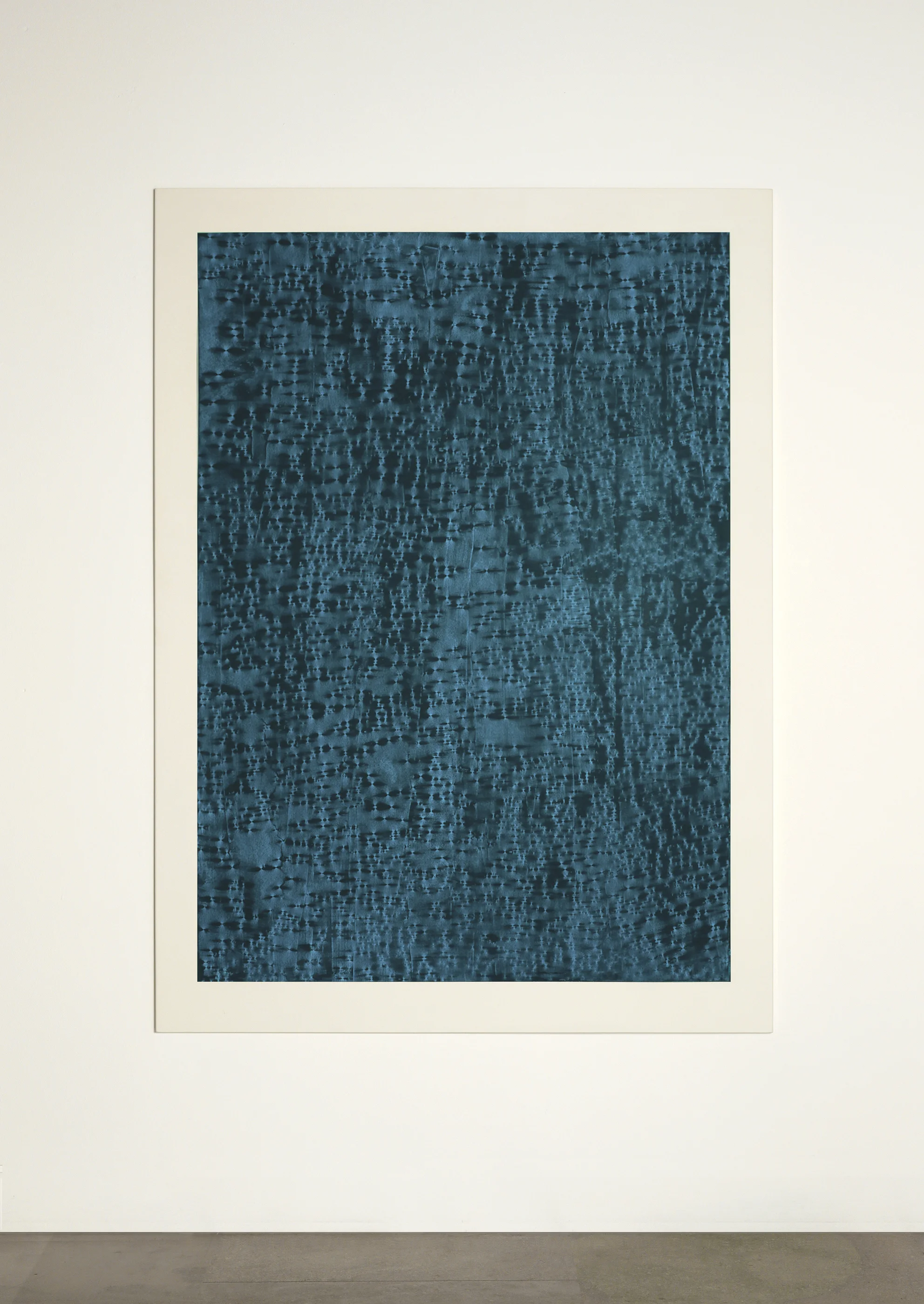 CONTINUOUS NOW – turquoise (II) 2012 pigment dispersal on 100% cotton fibre 147 x 108 cm