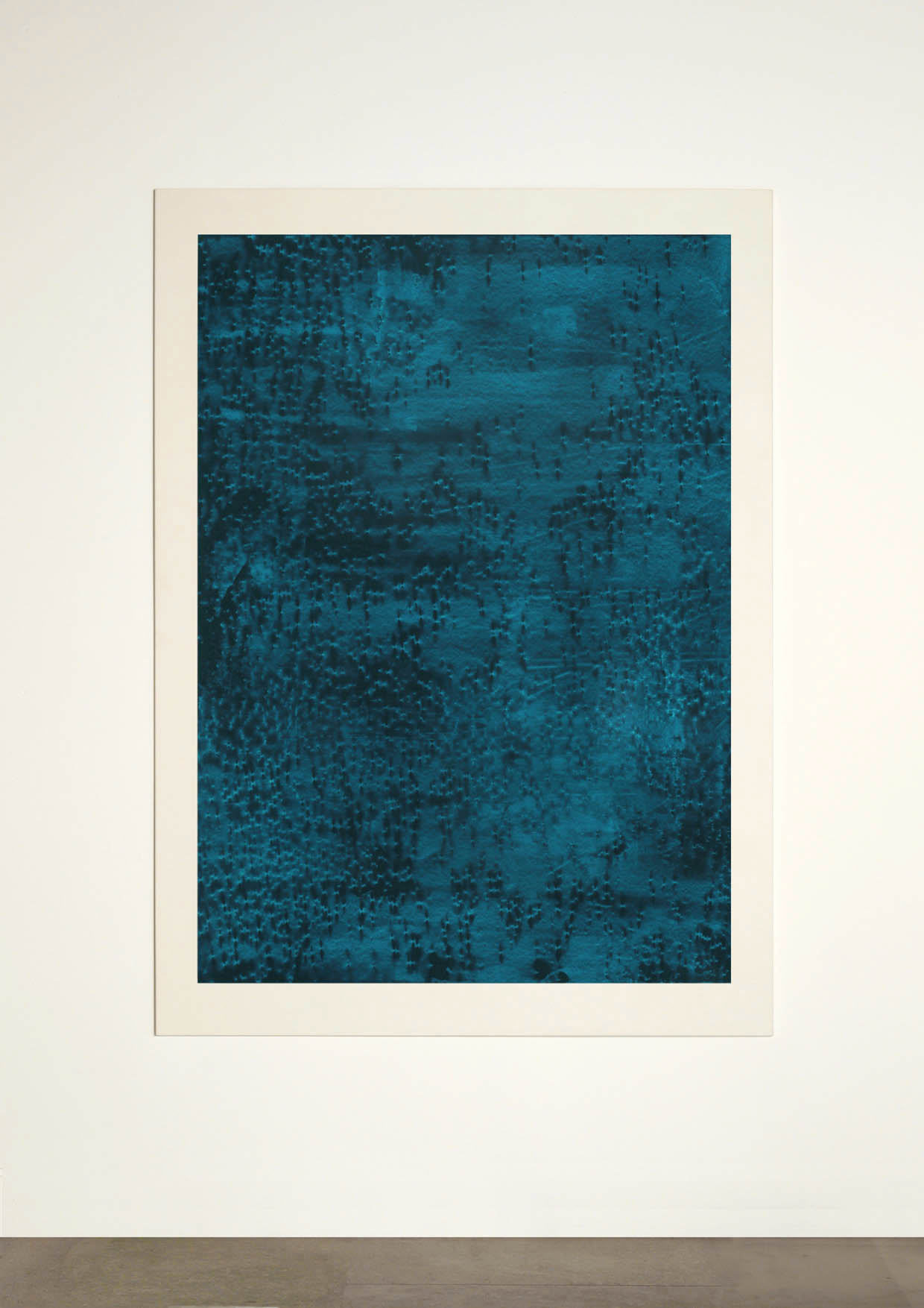 CONTINUOUS NOW – turquoise (IV) 2012 pigment dispersal on 100% cotton fibre 147 x 108 cm