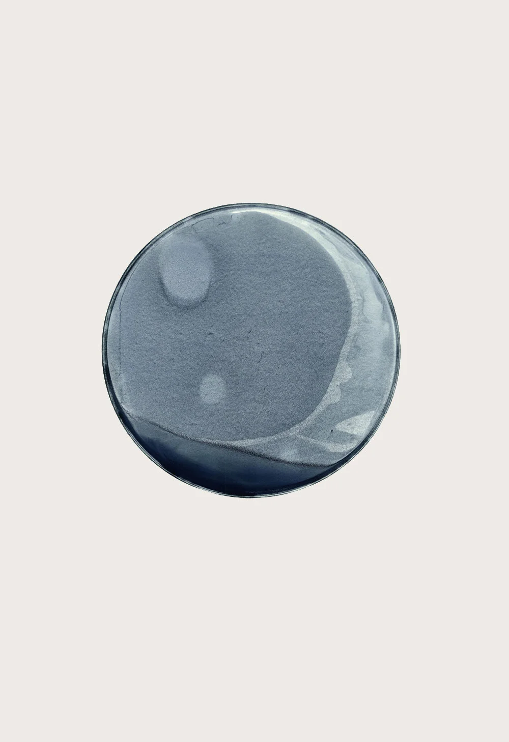 THIS IS NOW – indigo (II) 2010 pigment dispersal on 100% cotton fibre 101.0 x 73.7 cm, Ø 36.6 cm