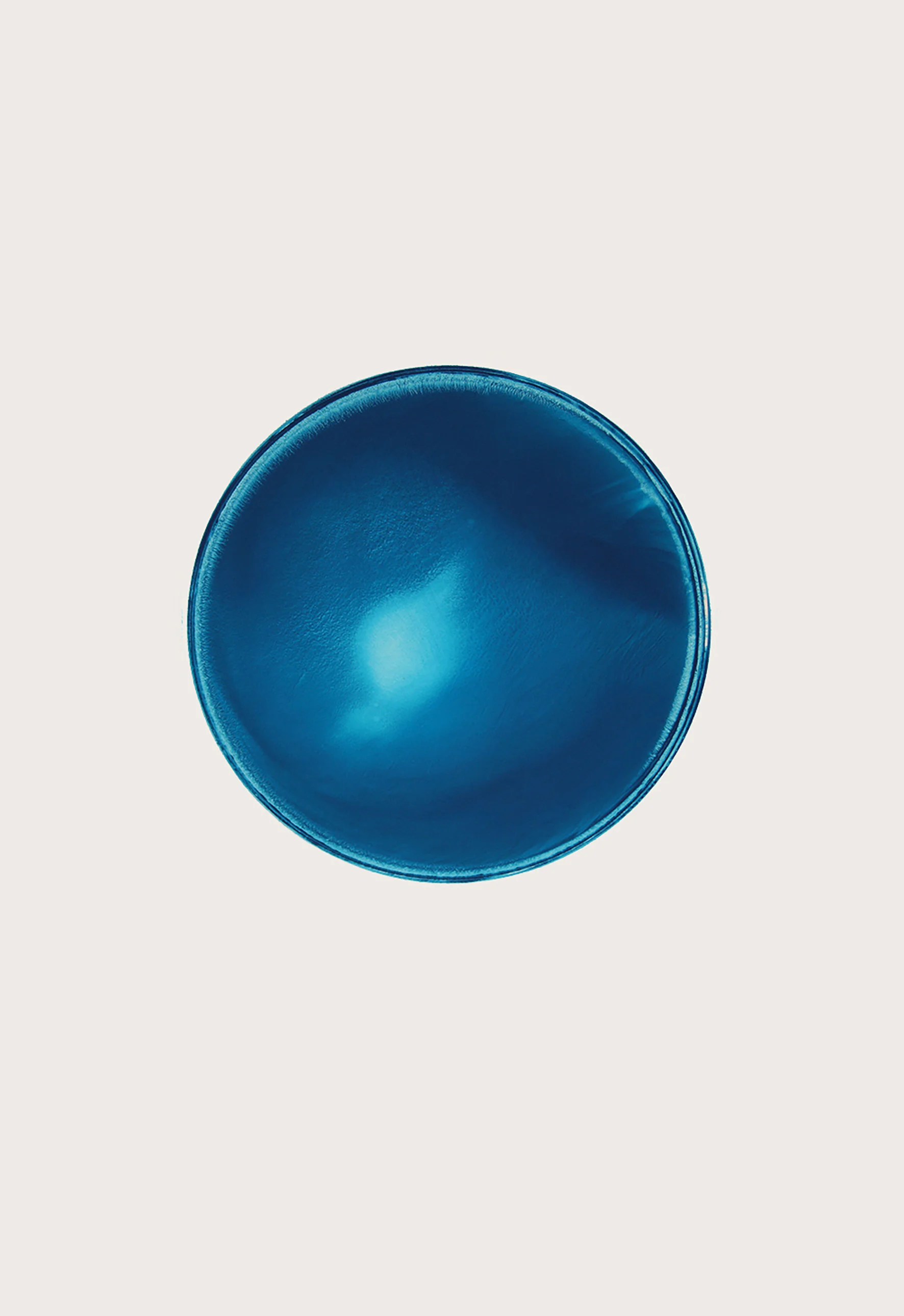 THIS IS NOW – turquoise (III) 2010 pigment dispersal on 100% cotton fibre 101.0 x 73.7 cm, Ø 36.6 cm