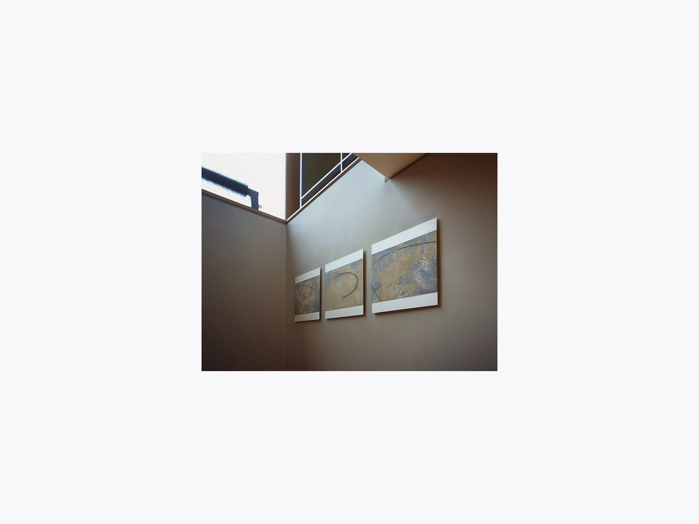 ELLIPSE LINE 2001, left to right (VII VI V) Artists House New Art Centre, Wiltshire UK