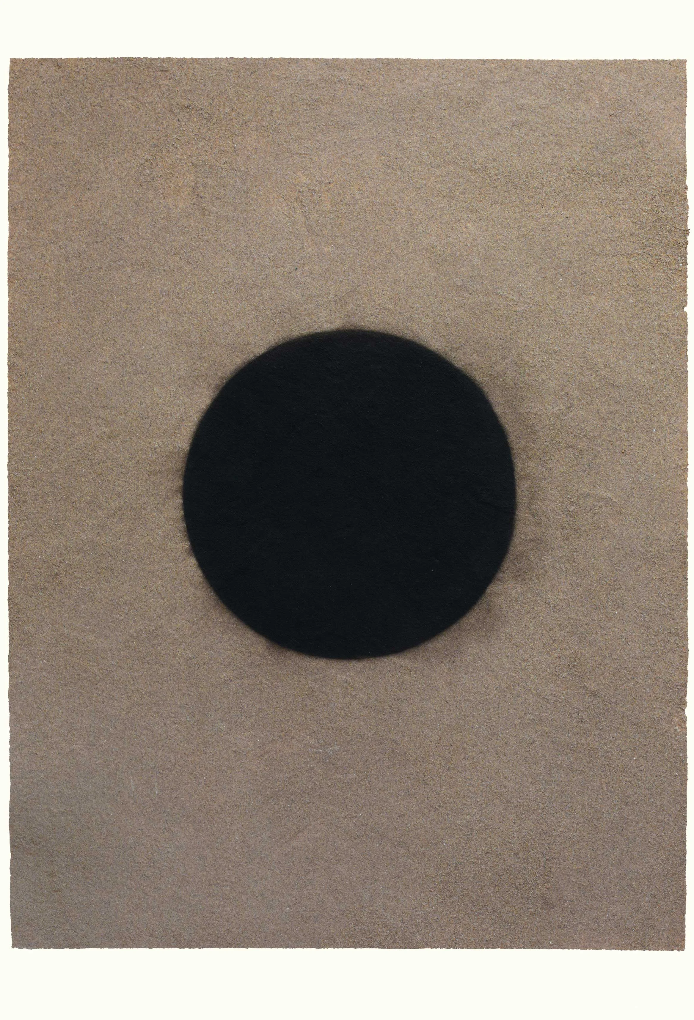 CIRCULAR PORTAL (I) 1997 carbon deposit and silver sand on paper 114.4 x 76.3 cm