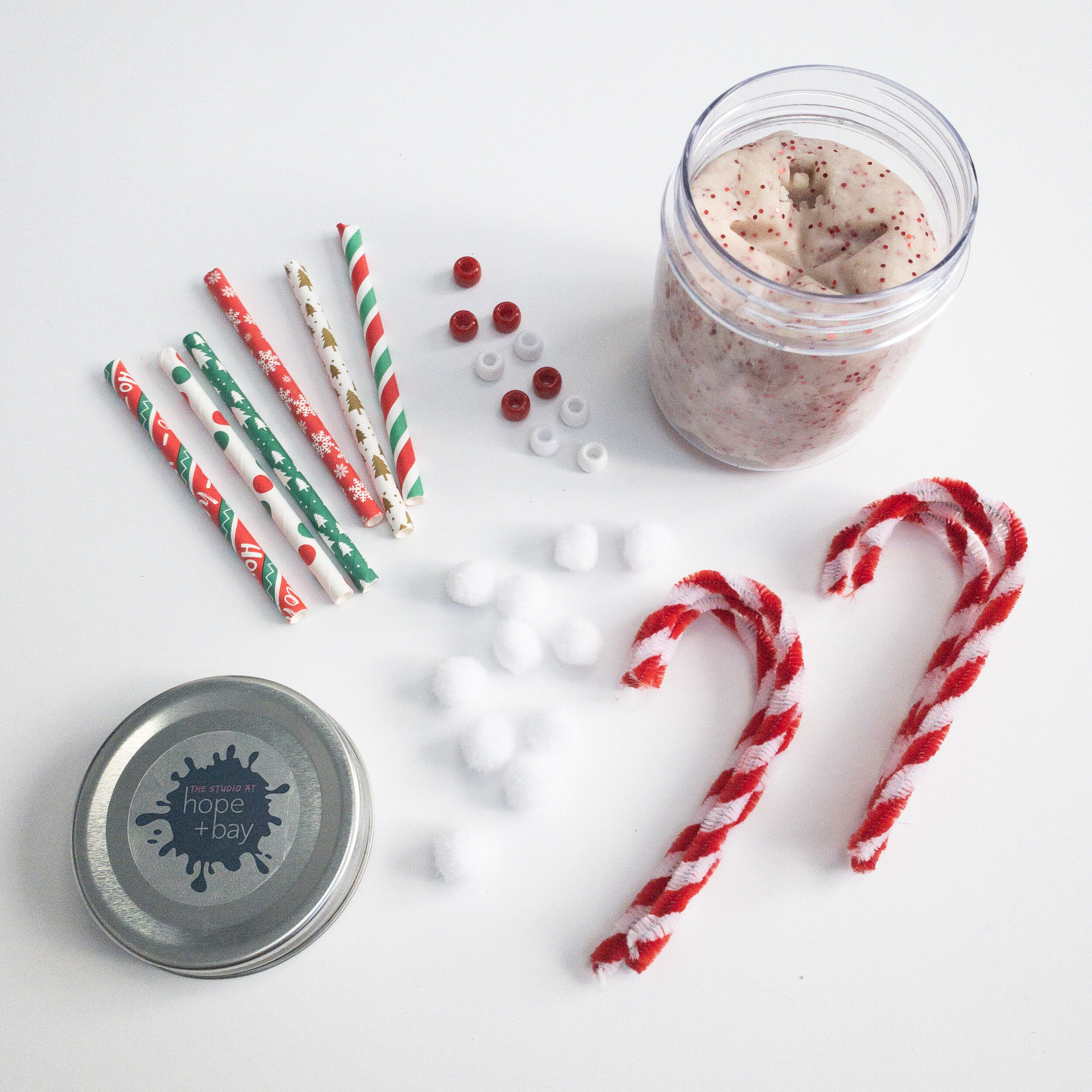 Candy Cane Play Dough Kit  