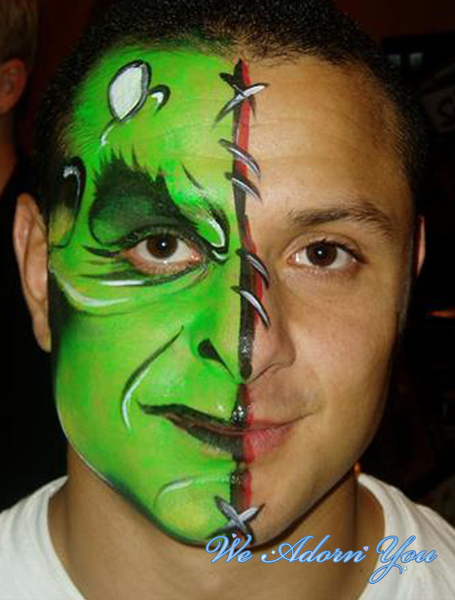 Face Painting Half Frakenstien- We Adorn You.jpg