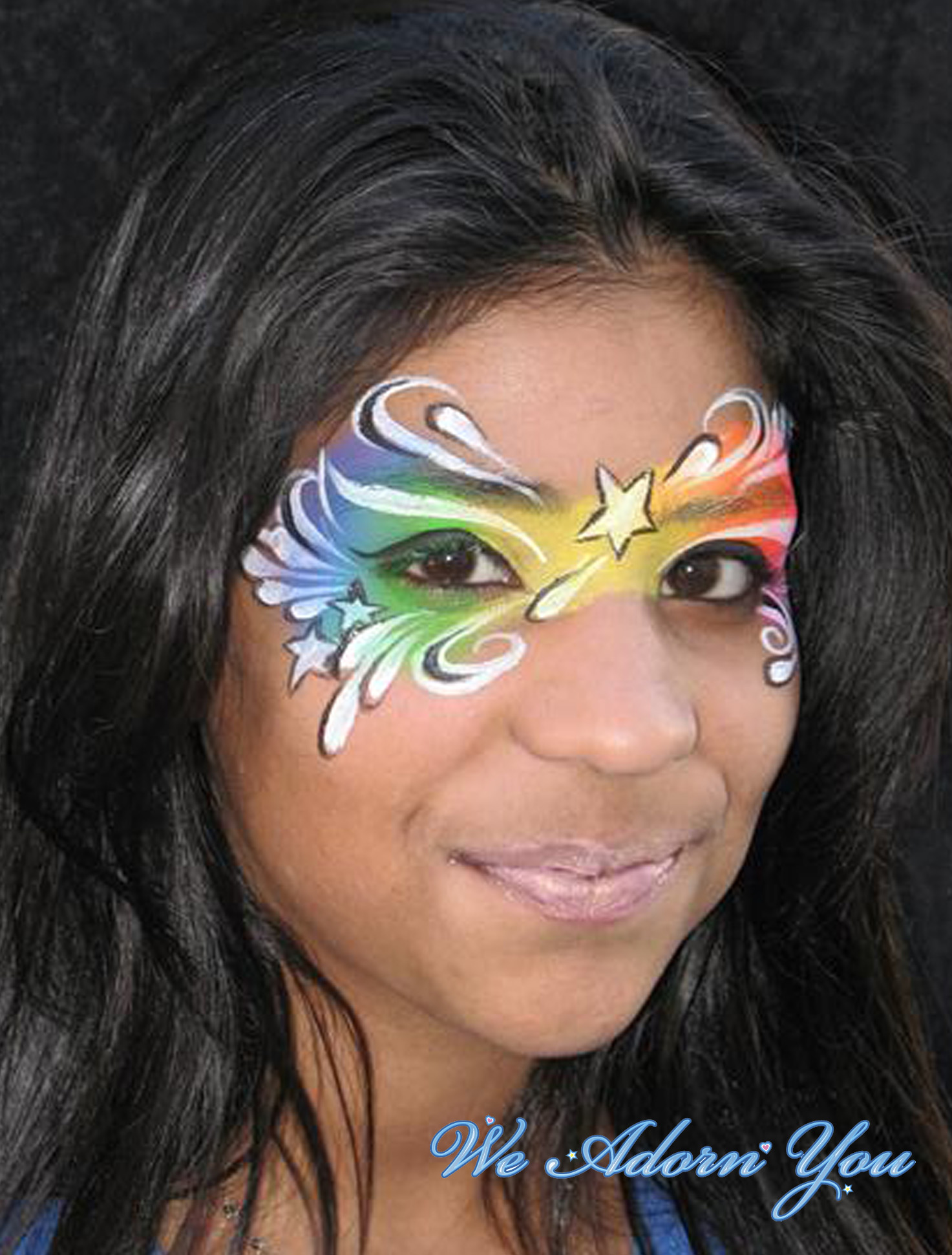 Face Painting rainbow mask- We Adorn You.jpg