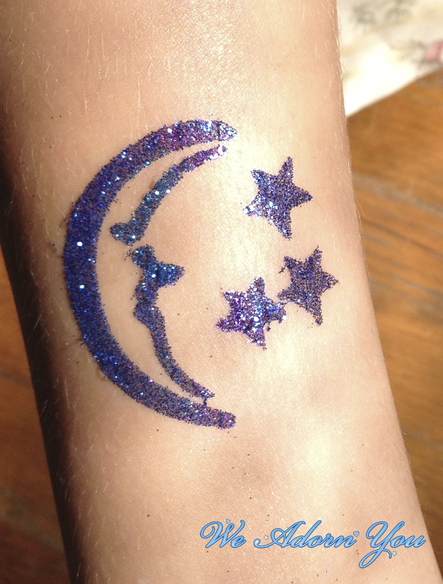 Glitter Tattoo Moon and Stars- We Adorn You.jpg