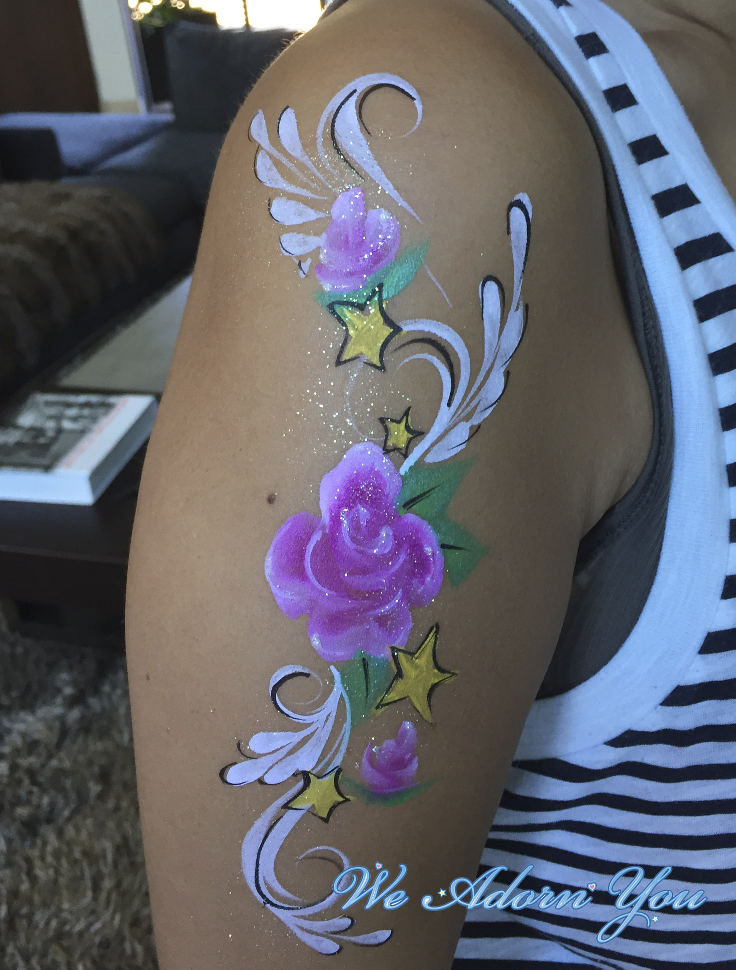 Face Painting Floral Arm- We Adorn You.jpg