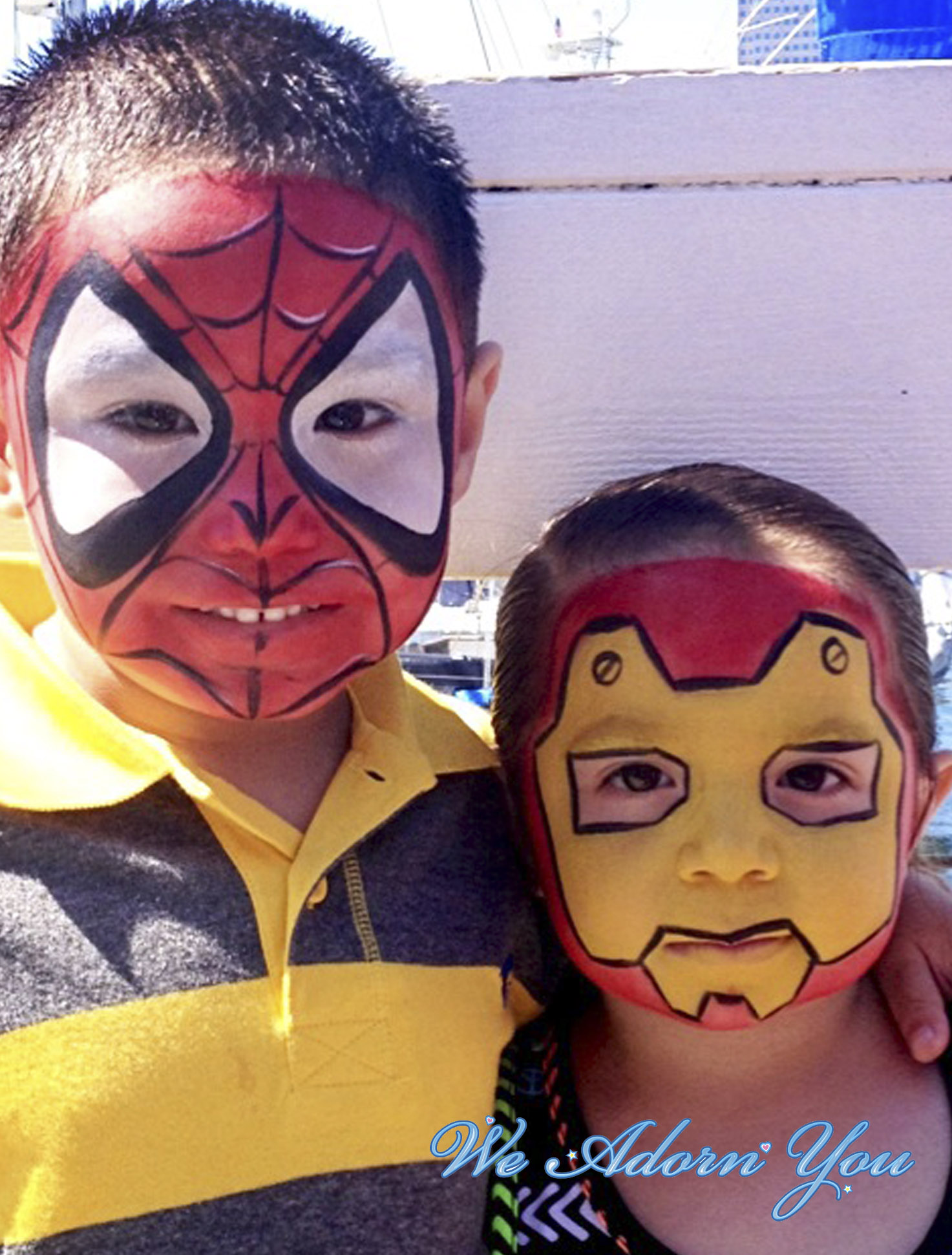 Face Painting Spiderman and Ironman- We Adorn You.jpg