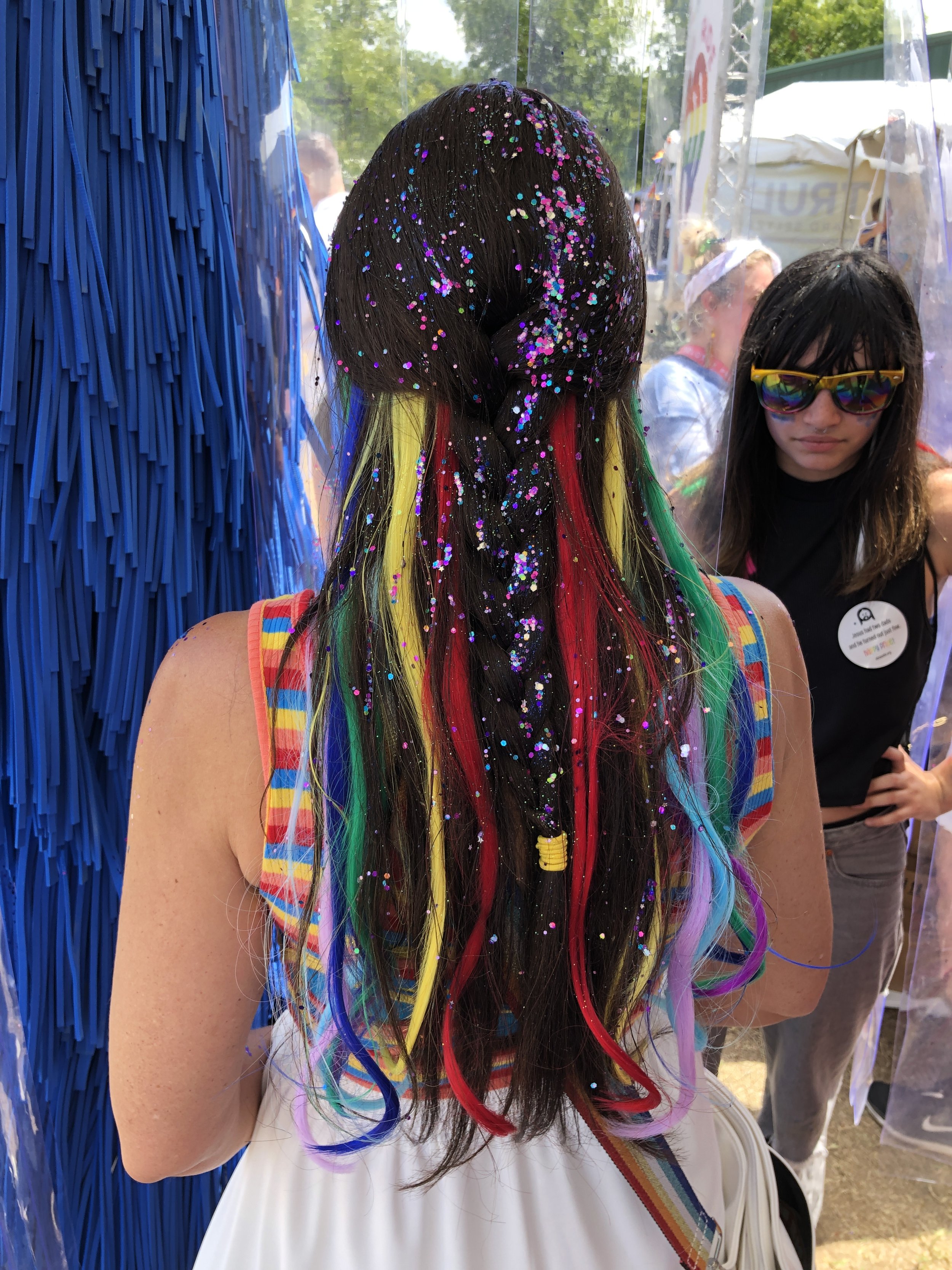 Glitter Hair and hair extentions for event New York City.JPG