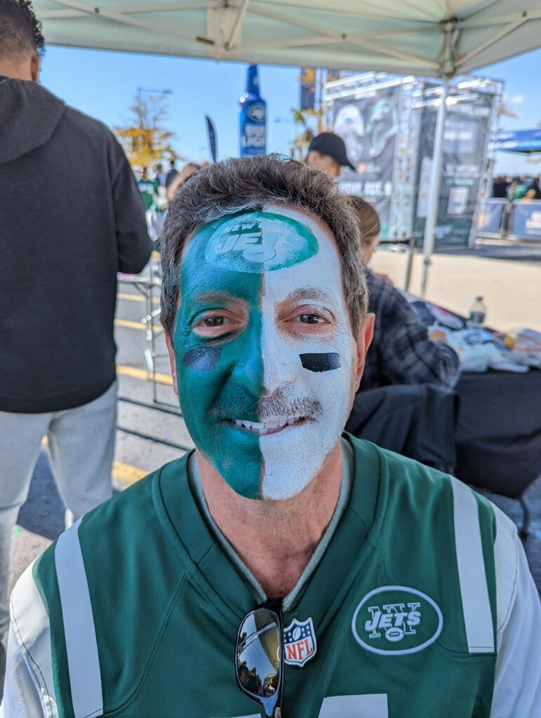 NY Jets Face Paint Game Day Metlife Stadium.JPG