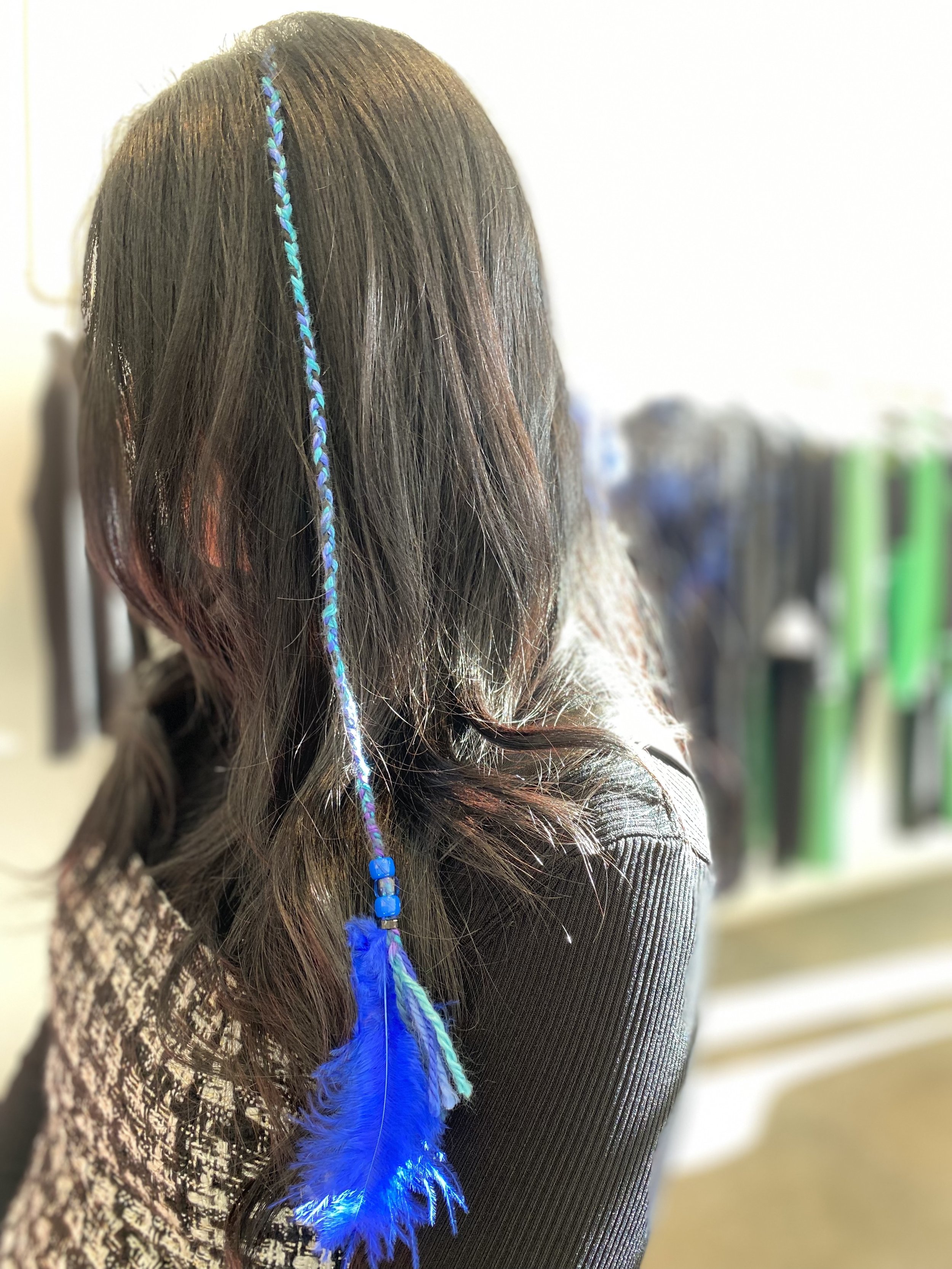 Thin Hair Braid with Feather New York City Alice and Olivia Los Angeles.jpg