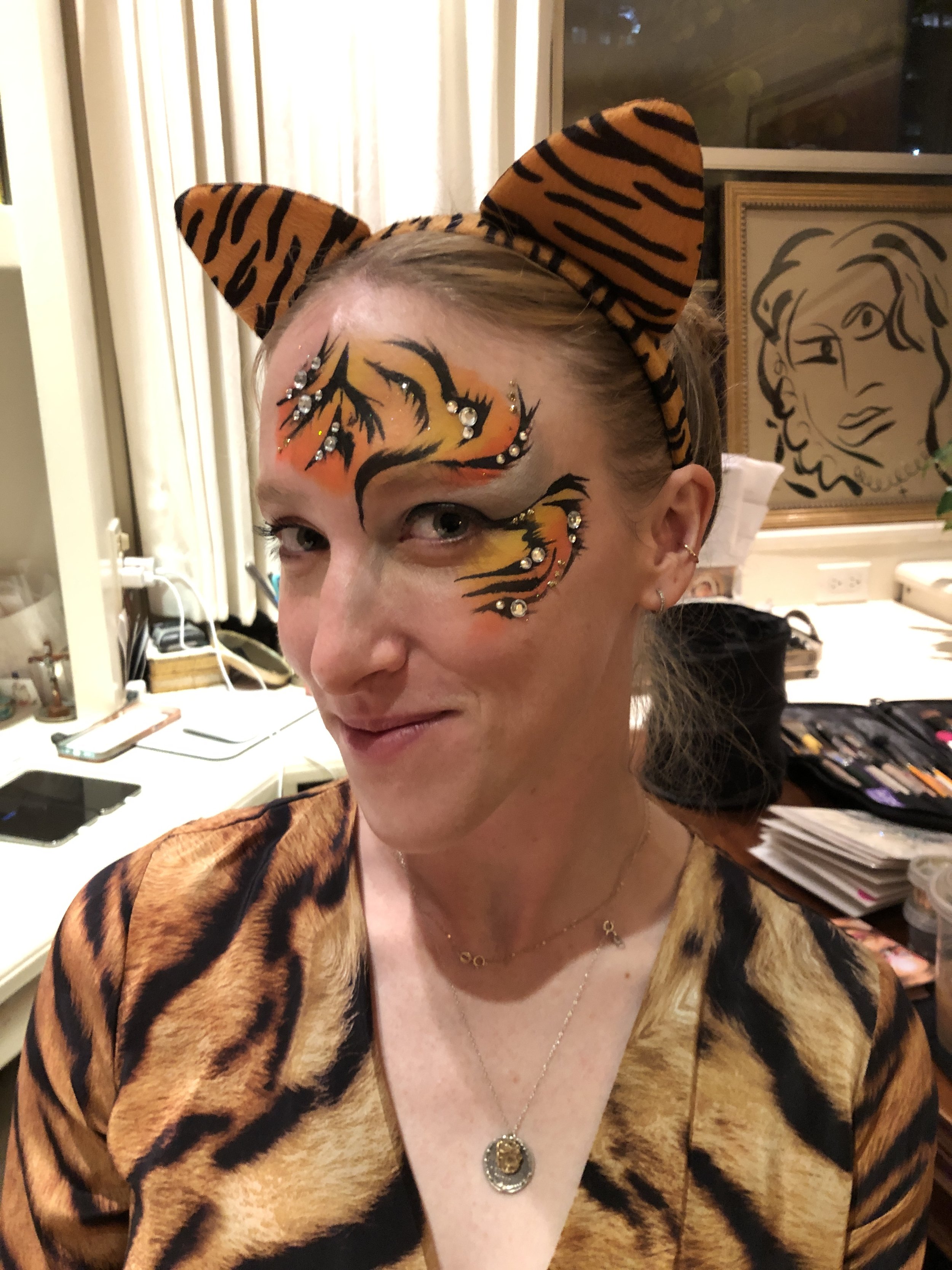 Halloween Tiger Adult Face Painting New York City and Westchester.JPG