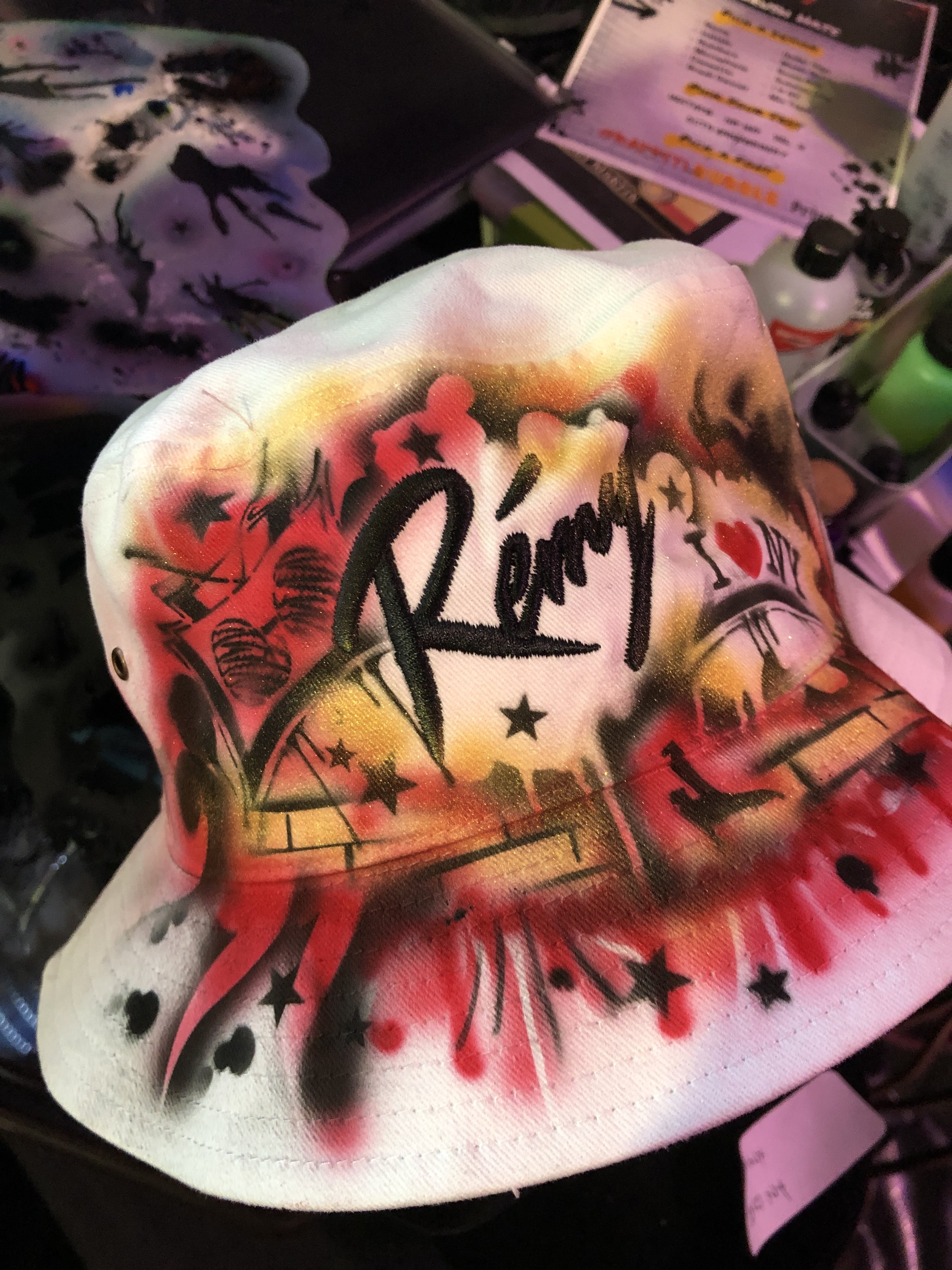 Airbrush Clothing Hats in New York City for Parties Events and Bar Mitzvah and Bat Mitzvah.JPG