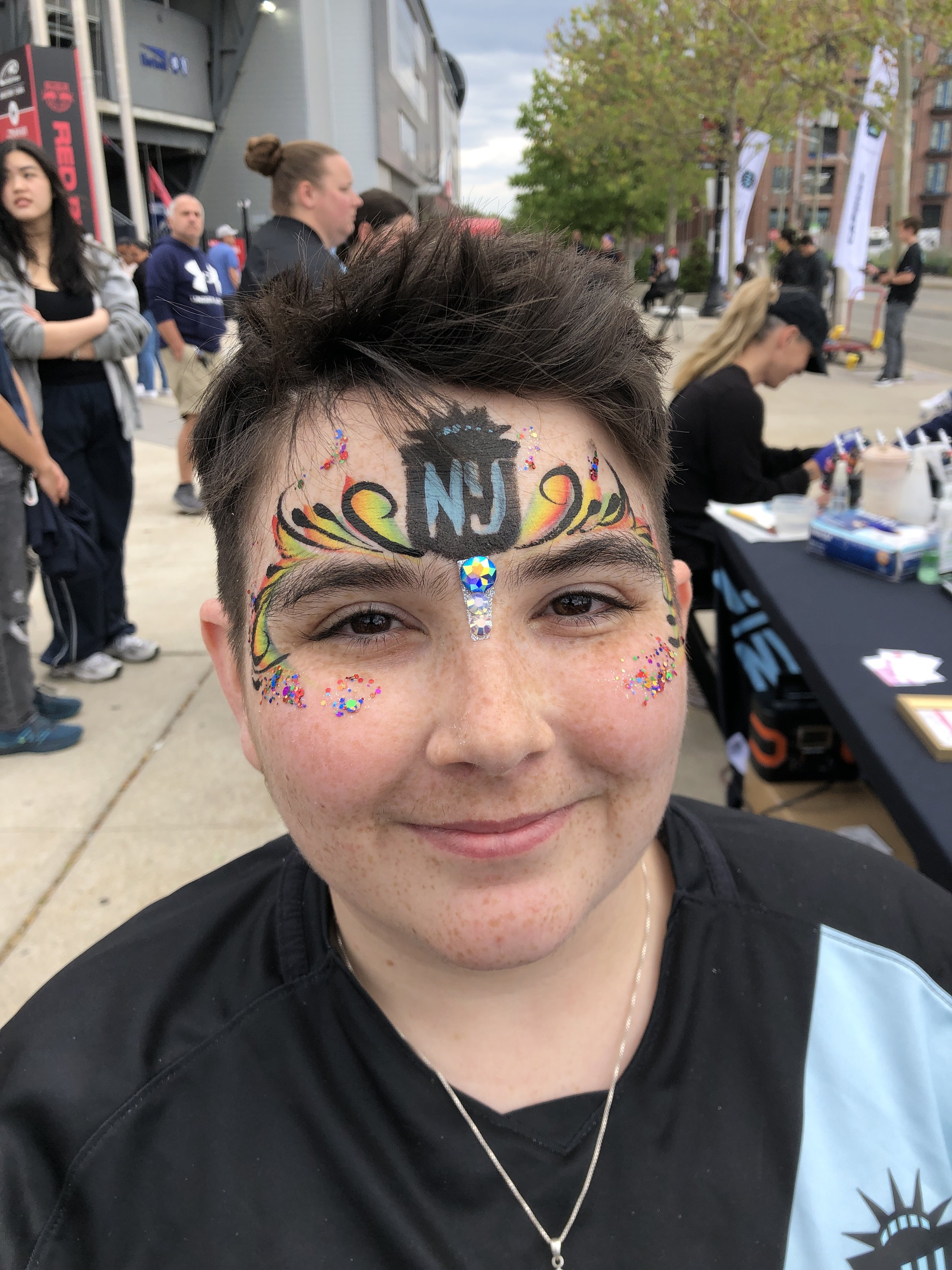 Gotham FC Pride Event Near Me Redbull Arena New Jersey Face Painting.JPG