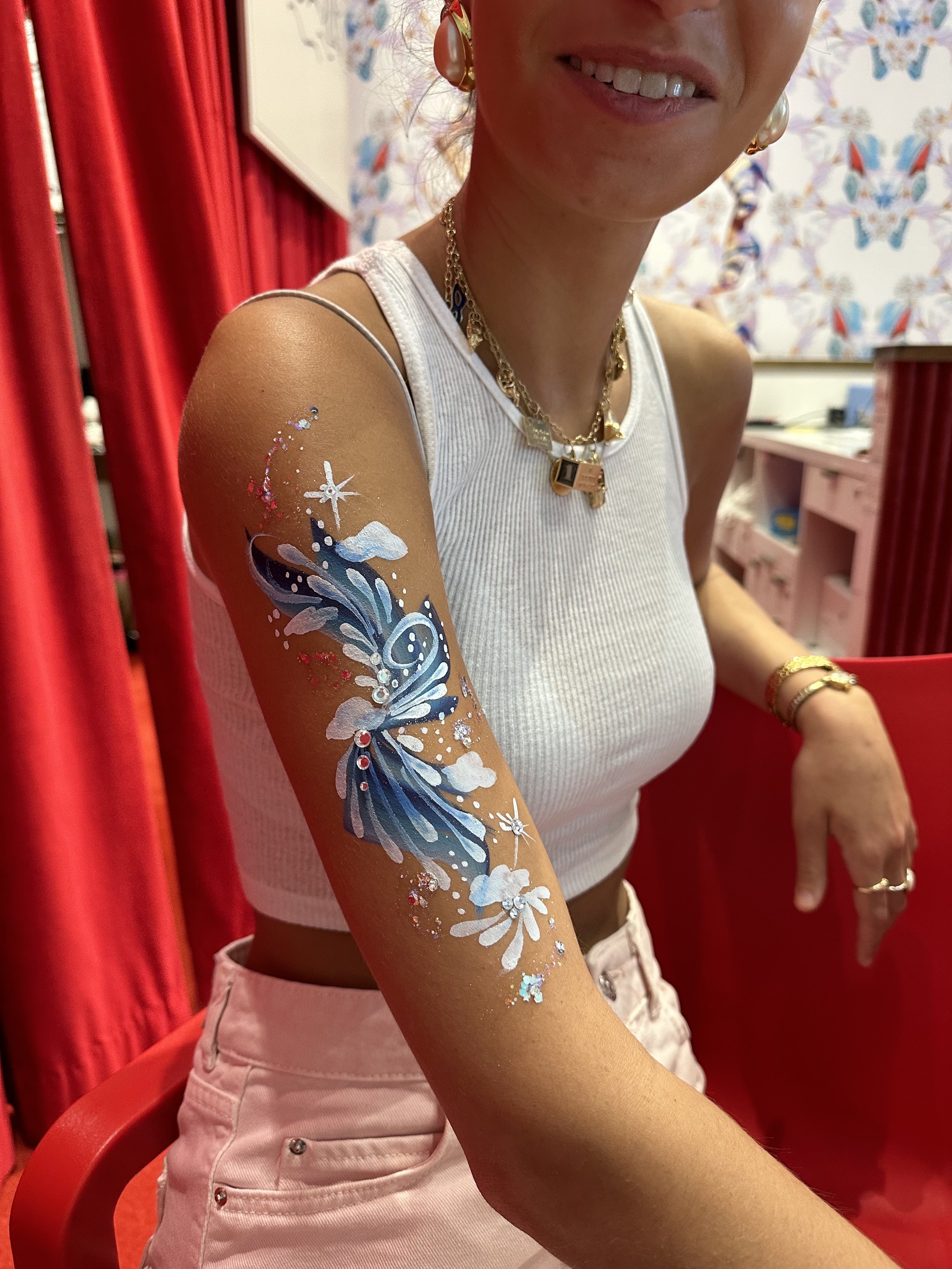 Face Painting and Arm Painting in South Hamptons Louboutin In Store Event.jpg