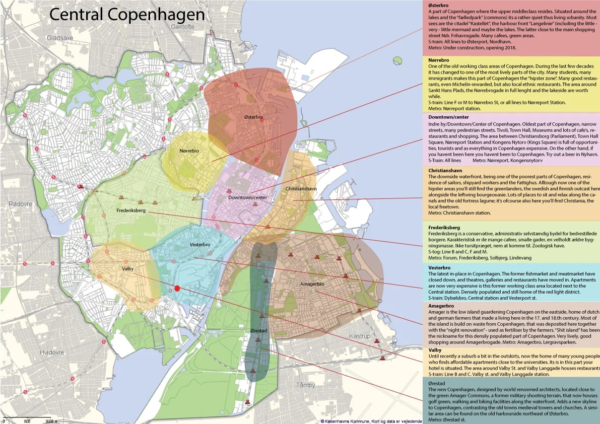 Please feel free to use this map. It shows the different parts of Copenhagen. You can click on the picture in order to read the text. 