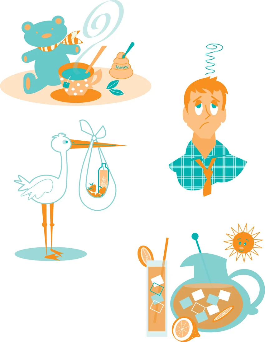 Book illustrations for Mocktails for Moms To Be