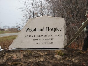 Woodland Hospice sign