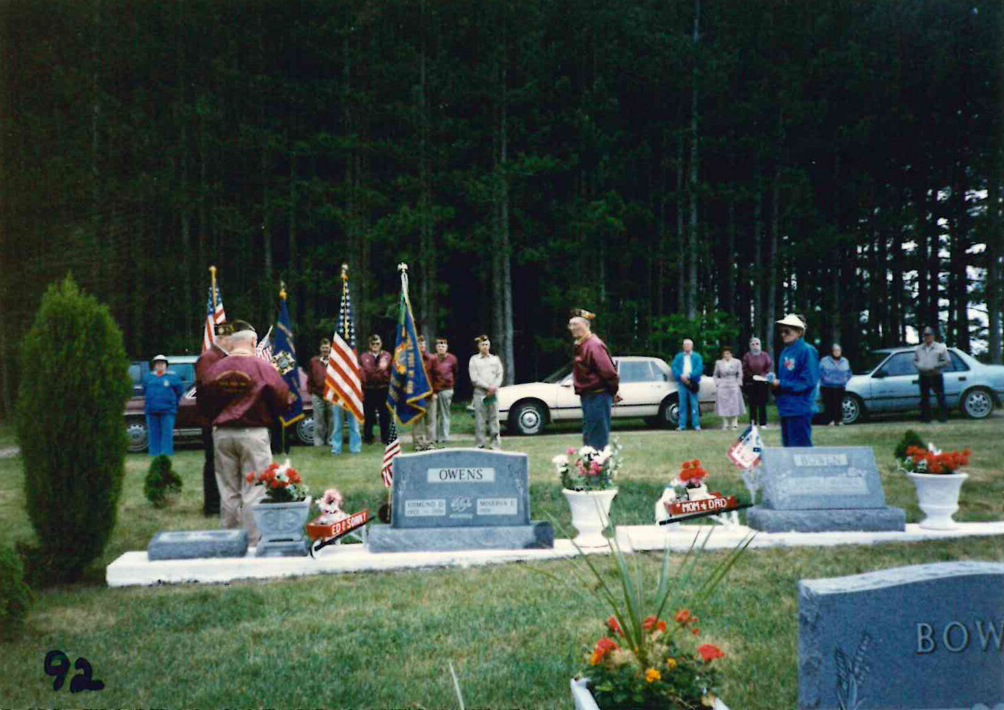 VFW members tending headstones