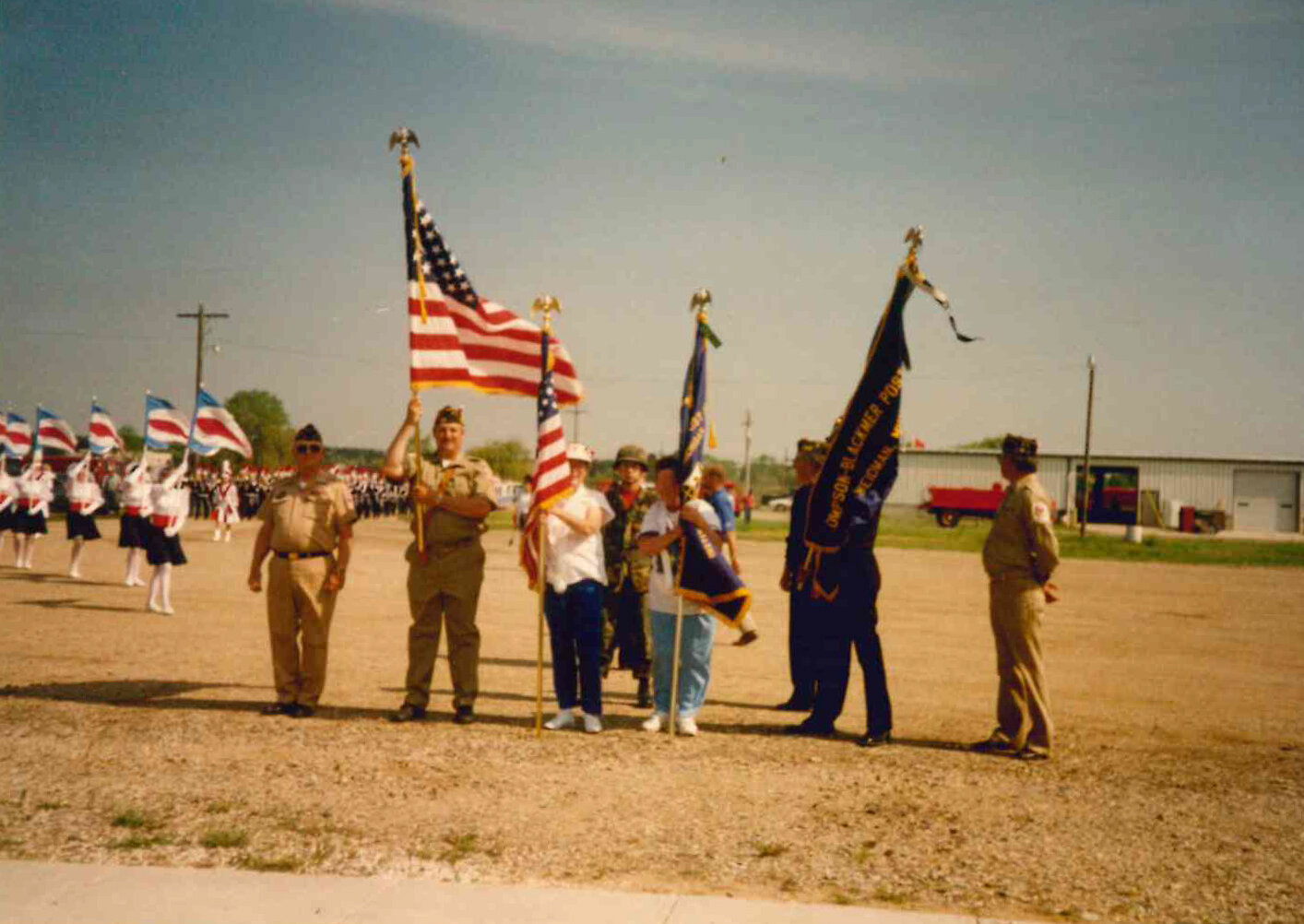 Weidman VFW members with flags