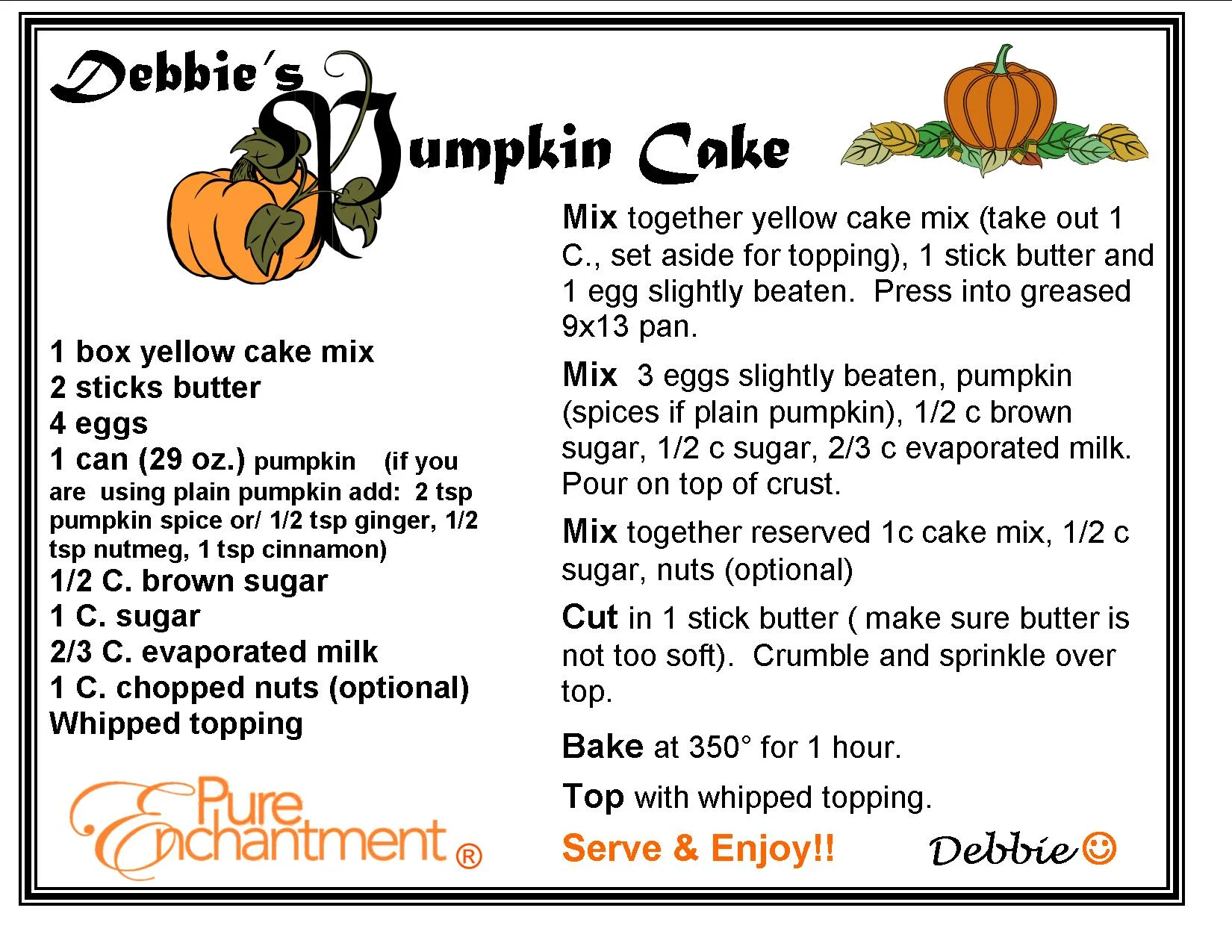 Debbie's Pumpkin Cake