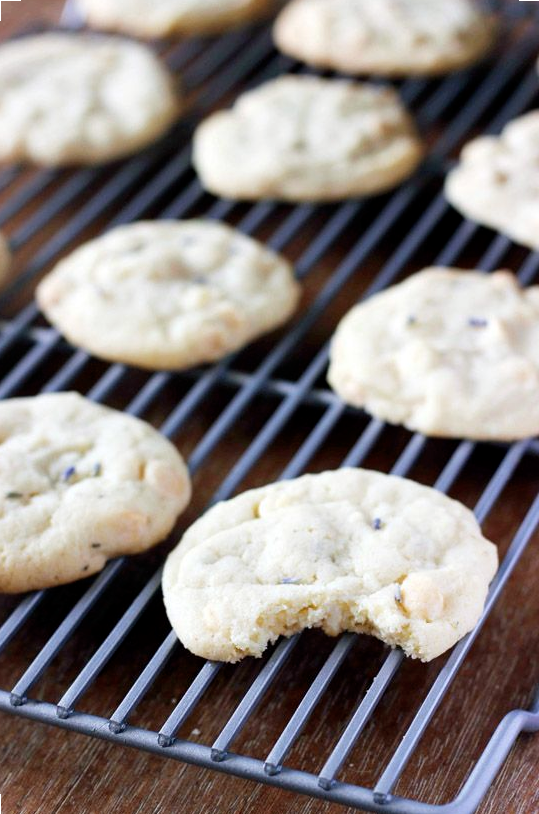 Chewy White Chocolate Lavender Cookies