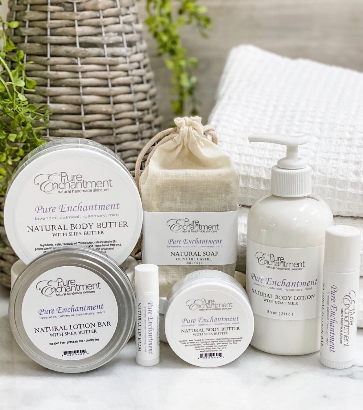 Pure Enchantment was started in August 2003, so it is the perfect
month to feature our signature scent, &quot;Pure Enchantment&quot;, a spa like blend of relaxing lavender, soothing oatmeal and refreshing rosemary and mint.
Enjoy 20% off our beloved 