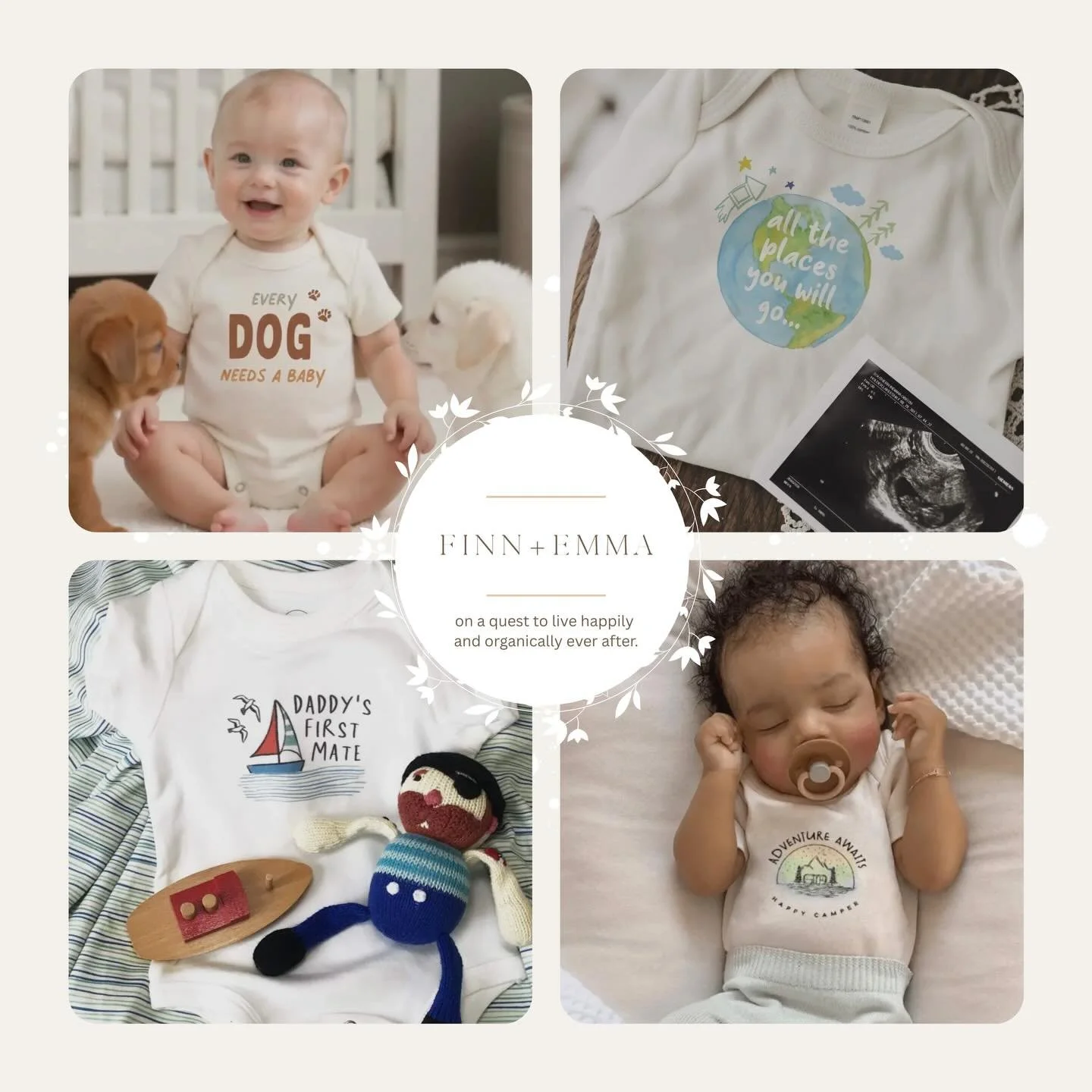 Welcome to the land of @finnandemma where they make the softest, organic baby apparel. Only the finest 100% organic cotton &amp; eco-friendly dyes will do for your little munchkin.  And on top of that, their garments and accessories are produced in f