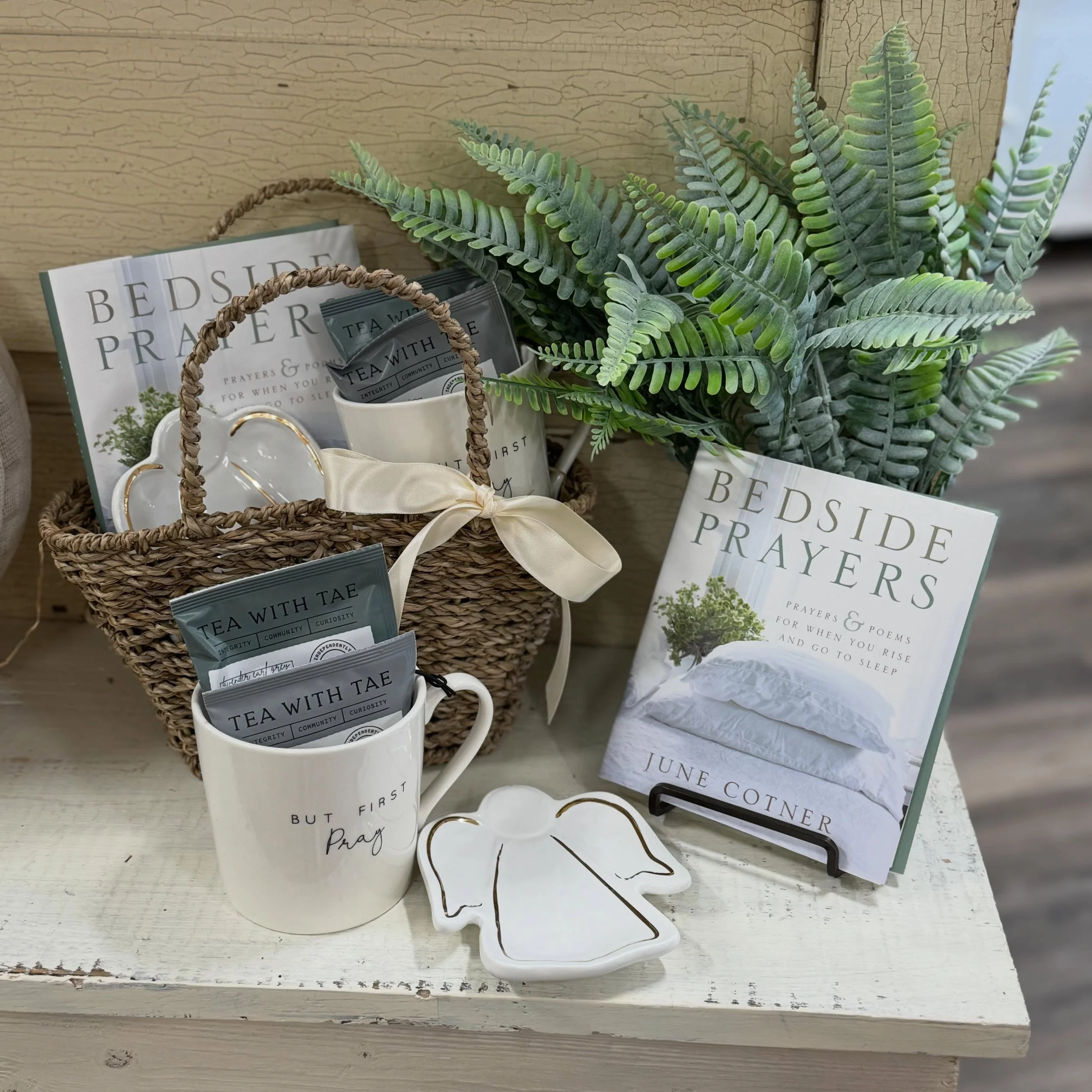 This bedside prayers gift basket is perfect for those who need a little extra comfort and reassurance. The set includes everything essential for a restful night&rsquo;s sleep: the &ldquo;Bedside Prayers&rdquo; book filled with soothing prayers and po