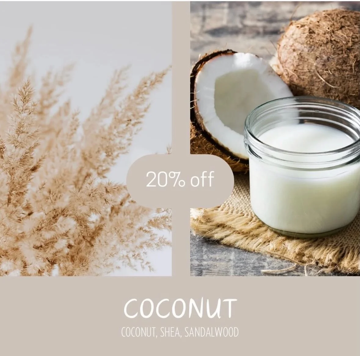 We are so excited for our June scent of the month...Coconut! 🥥🌴 This blend of creamy coconut, sensual sandalwood and soothing shea is the perfect scent to welcome Summer! 😎  20% off through the end of the month, or while supplies last.