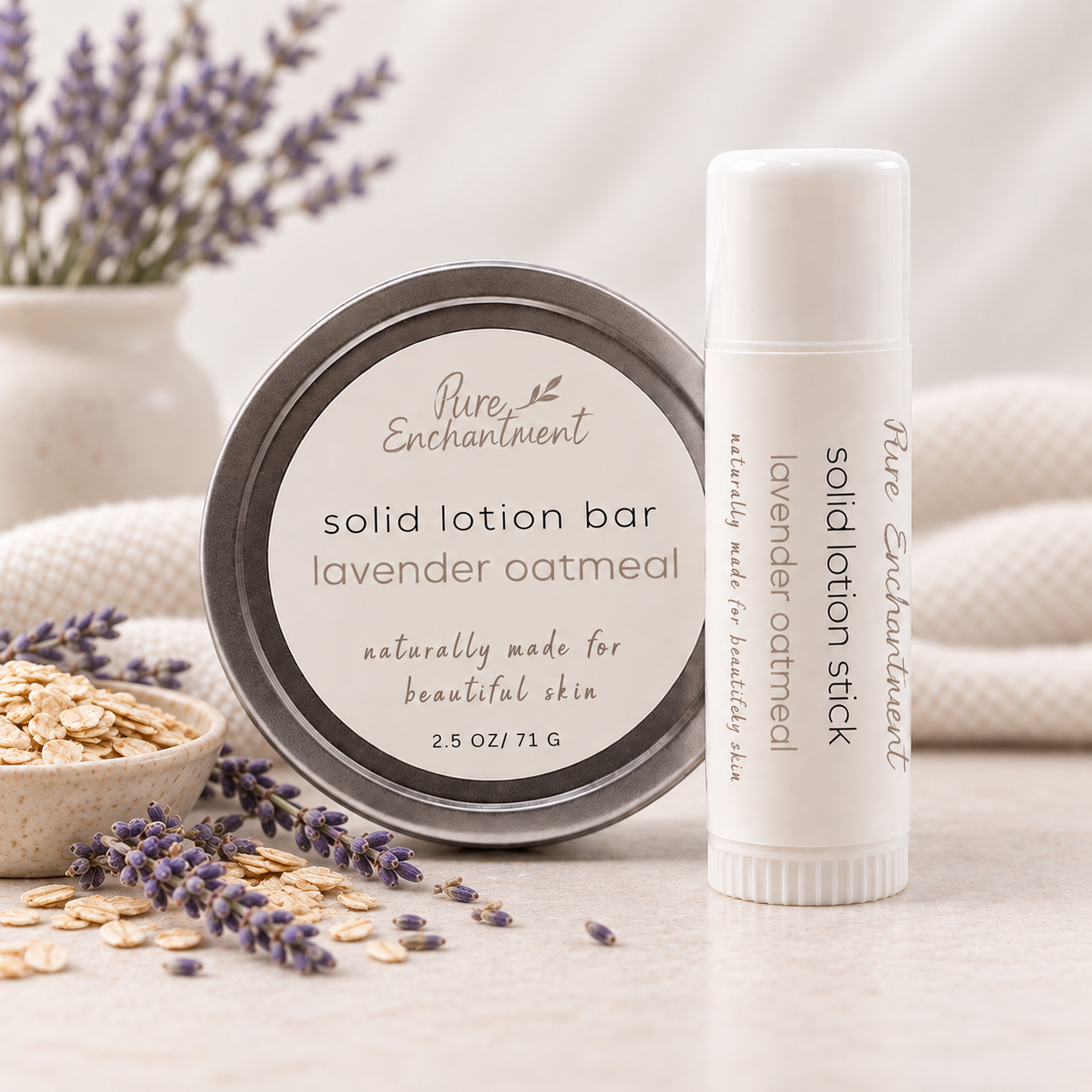 Lavender Oatmeal Solid Lotion Bar