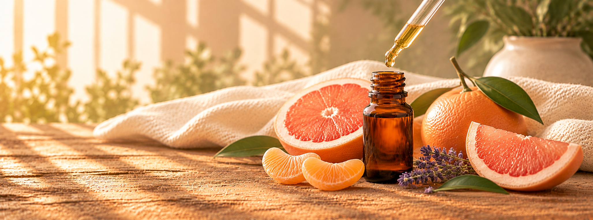 Sunlit Citrus Essential Oil Still Life.png