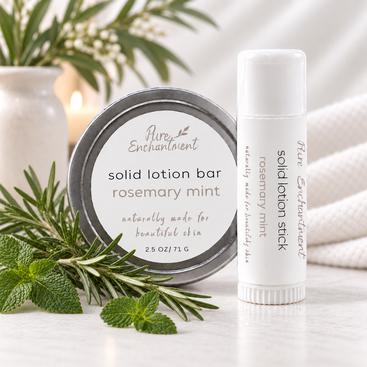 Rosemary Mint Solid Foot Lotion Bar