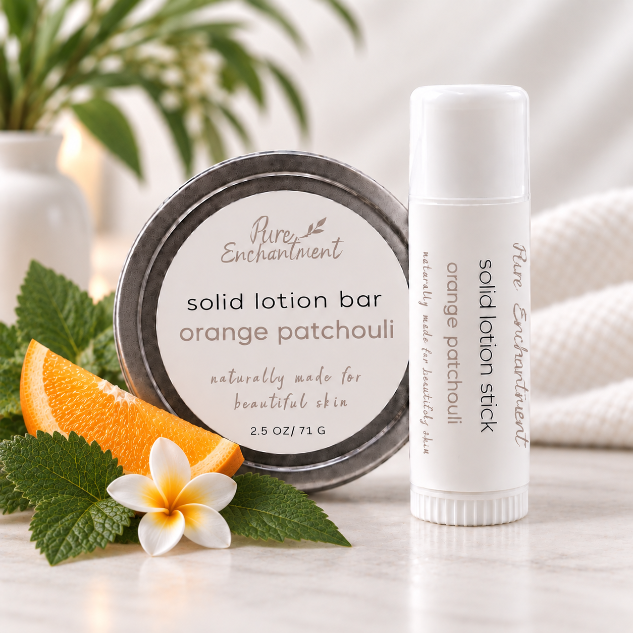 Orange Patchouli  Solid Lotion Bar