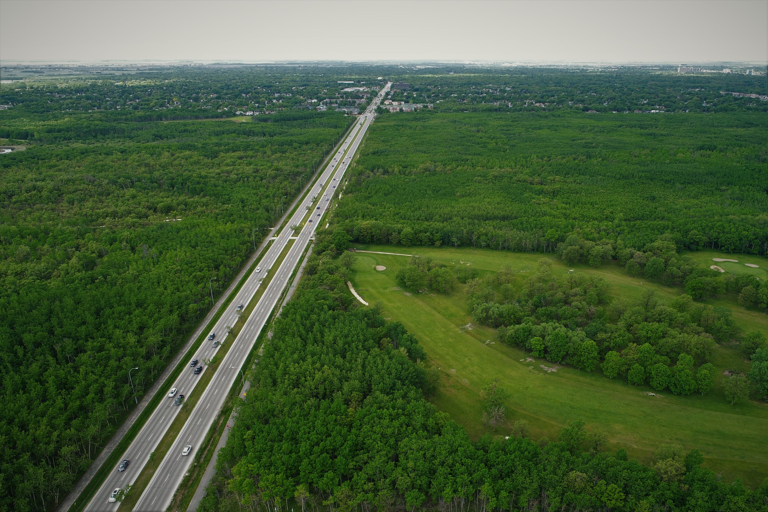 Grant Avenue in Winnipeg as it slices through Assiniboine Forest, right next to beautiful Tuxedo Golf Course. This shot was taken at the 2017 Crohn's and Colitis Gutsy Walk, at the Canadian Mennonite University.