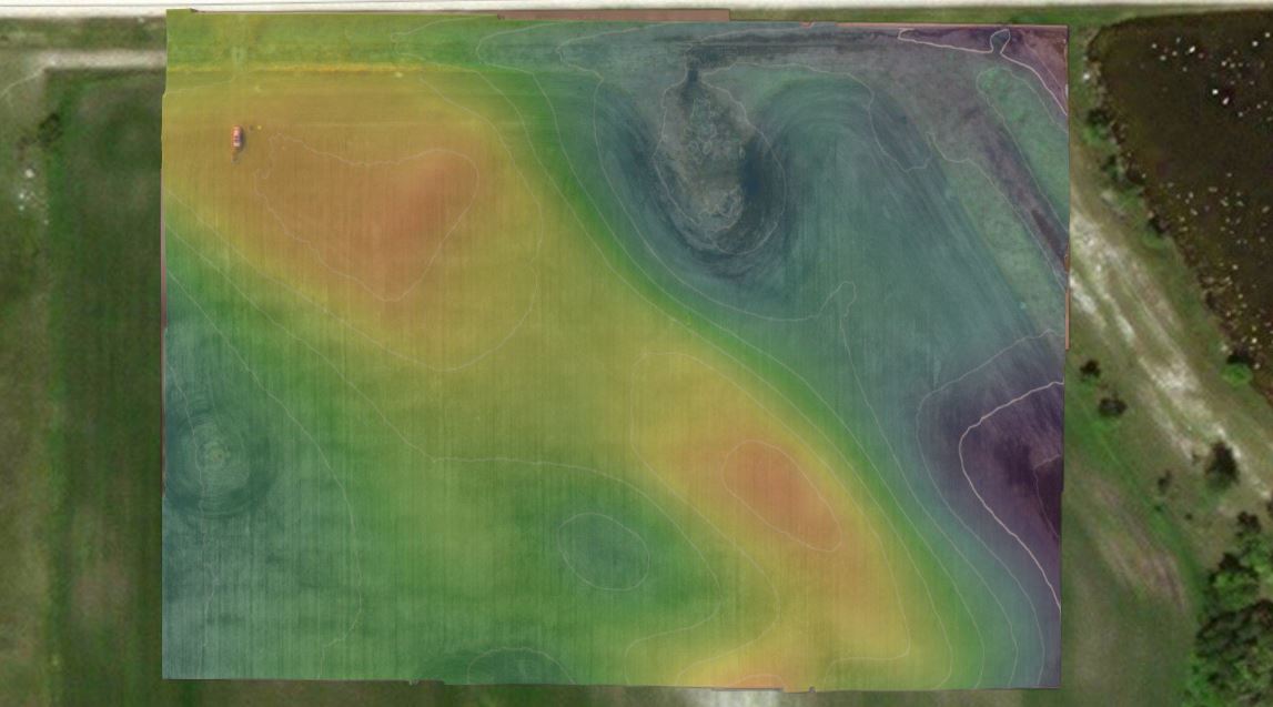 Elevation survey collected using a DJI Phantom 4 Professional and Propeller Aeropoints elevation mapping GPS-enabled ground control points