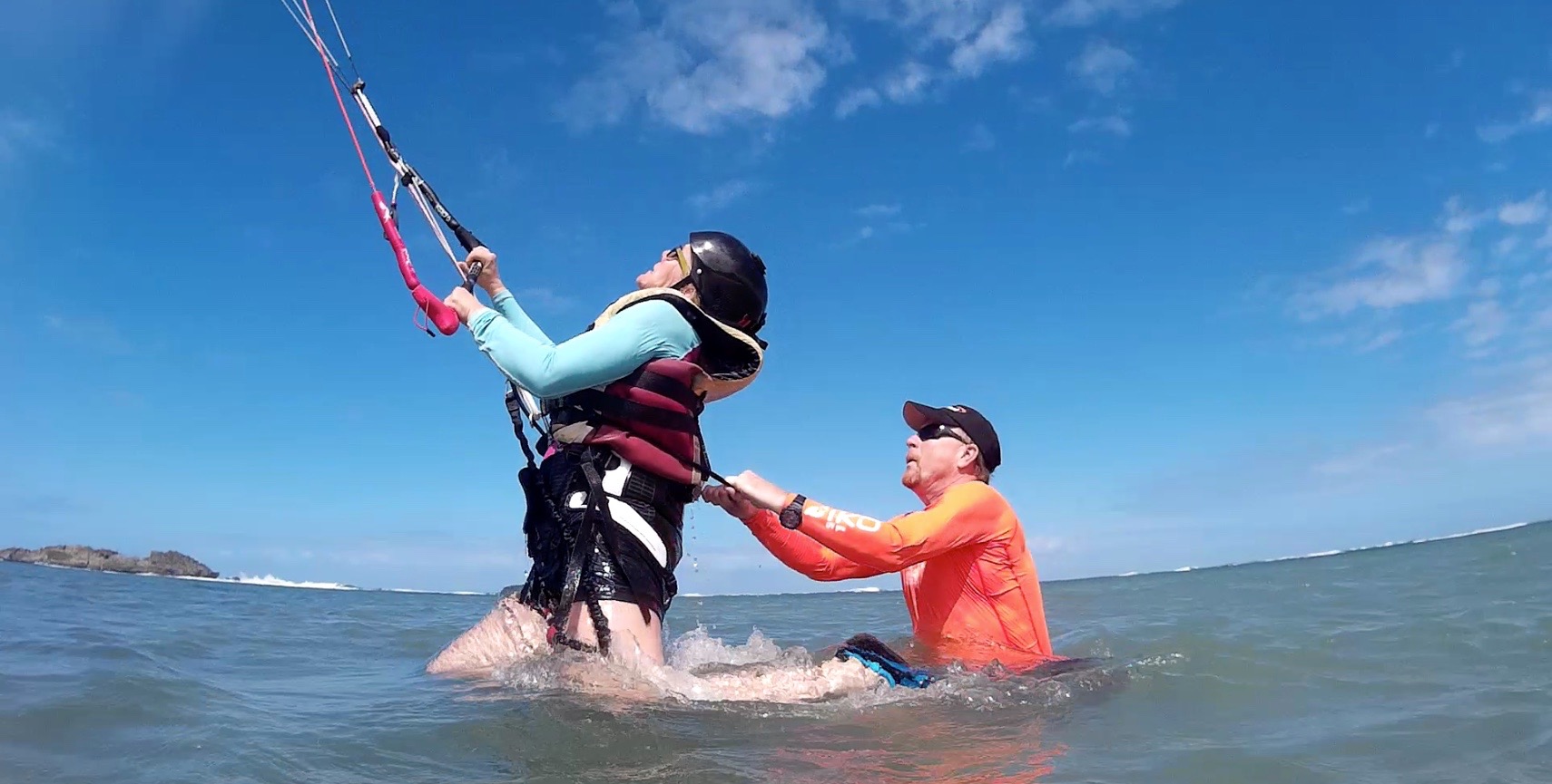 Learning to kiteboard in the Dominican Republic with instructor, Gerhard Marsch, owner of Ontario-based Ukiteboard.com