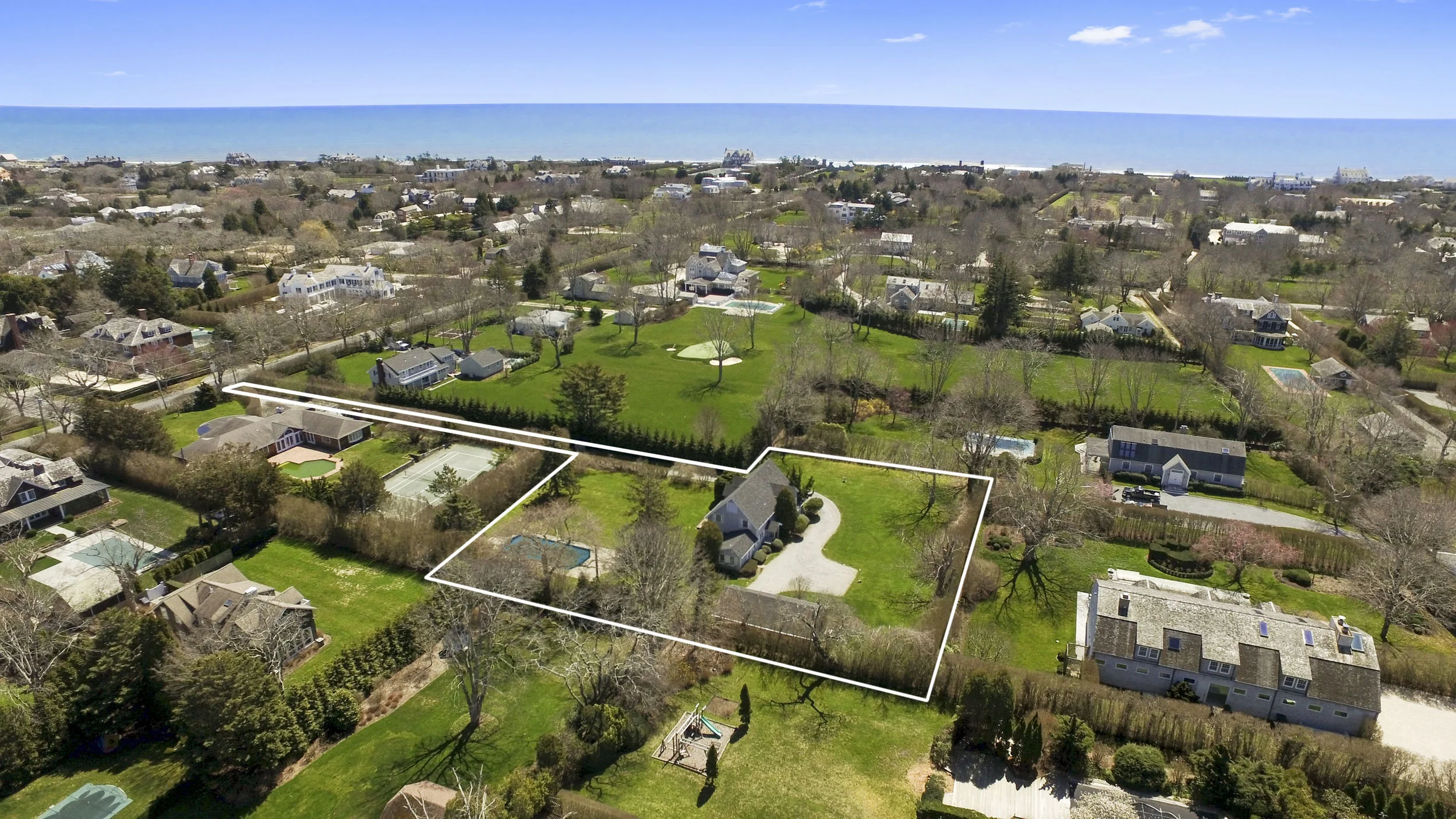 Aerial facing South