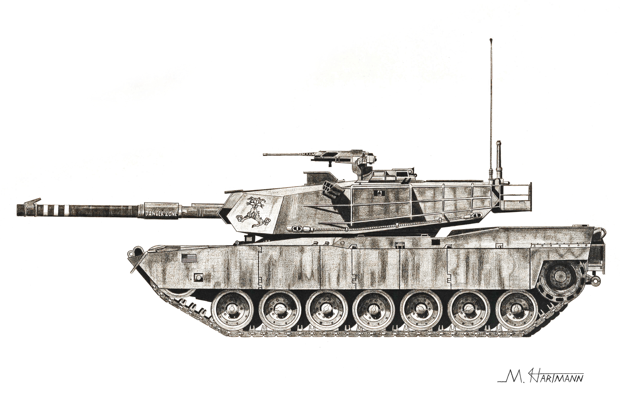 M1 Abrams tank drawing from when I was 20 years old. 