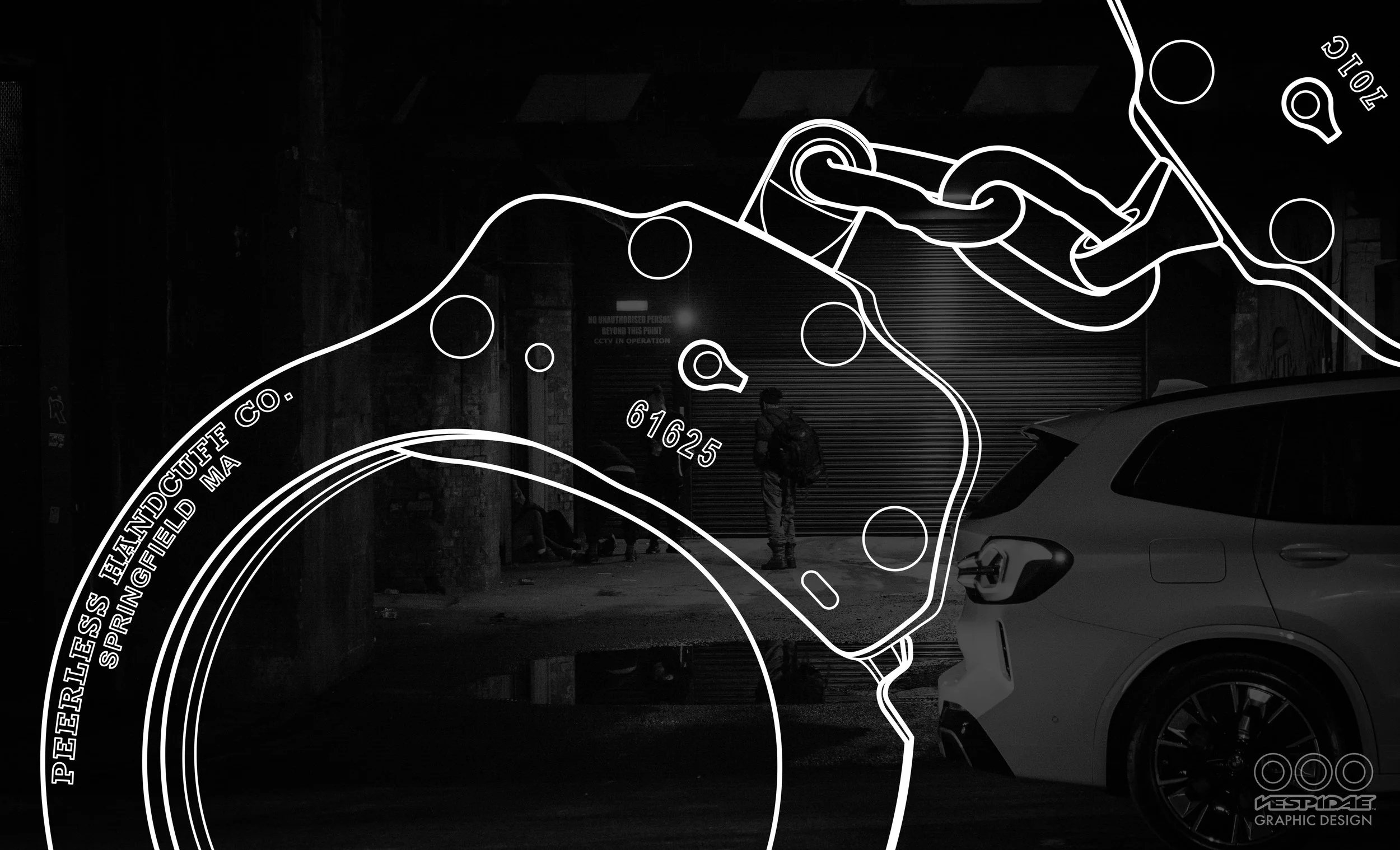  Peerless® handcuffs line drawing, August 2025. 