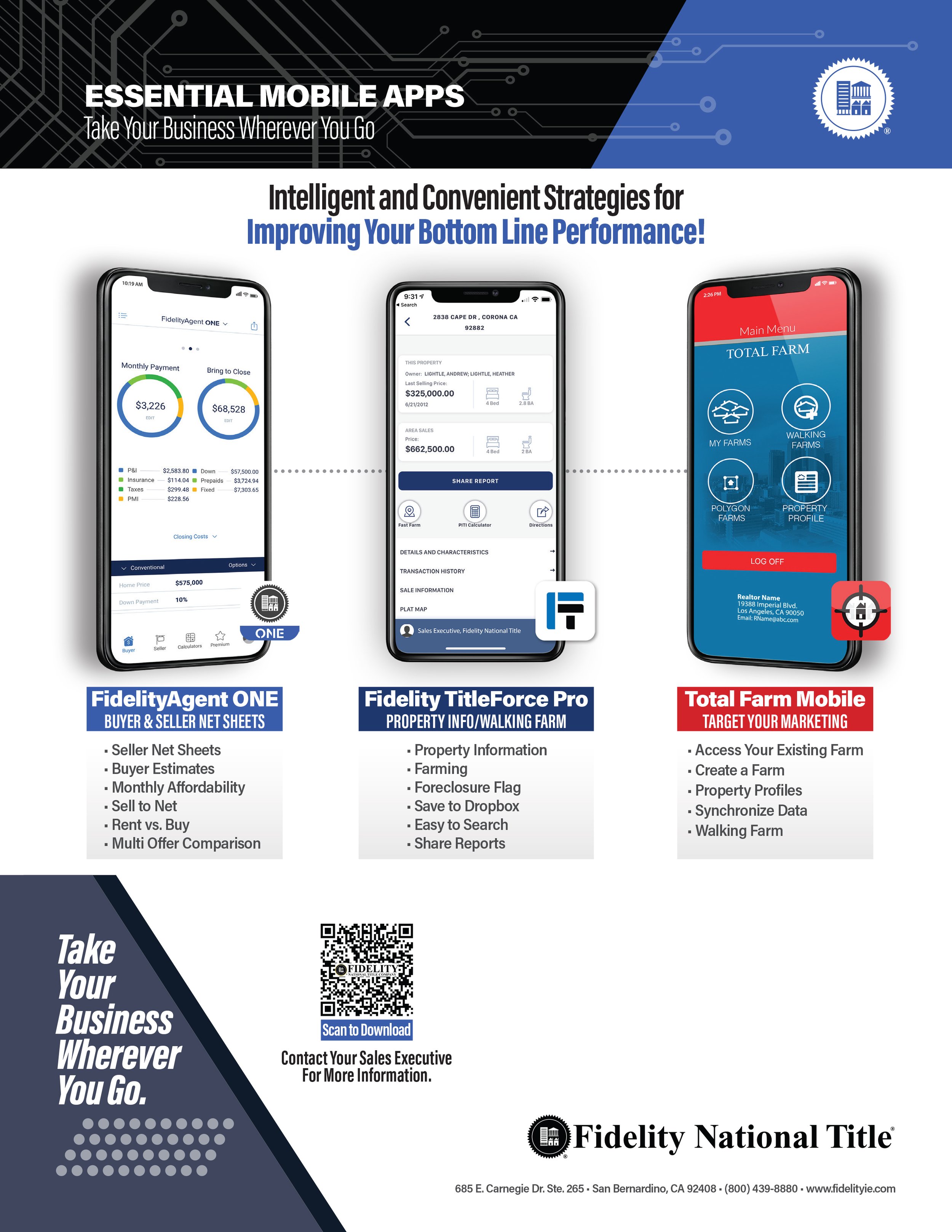  “Essential Mobile Apps” flyer, InDesign/Photoshop. 2026 design. 