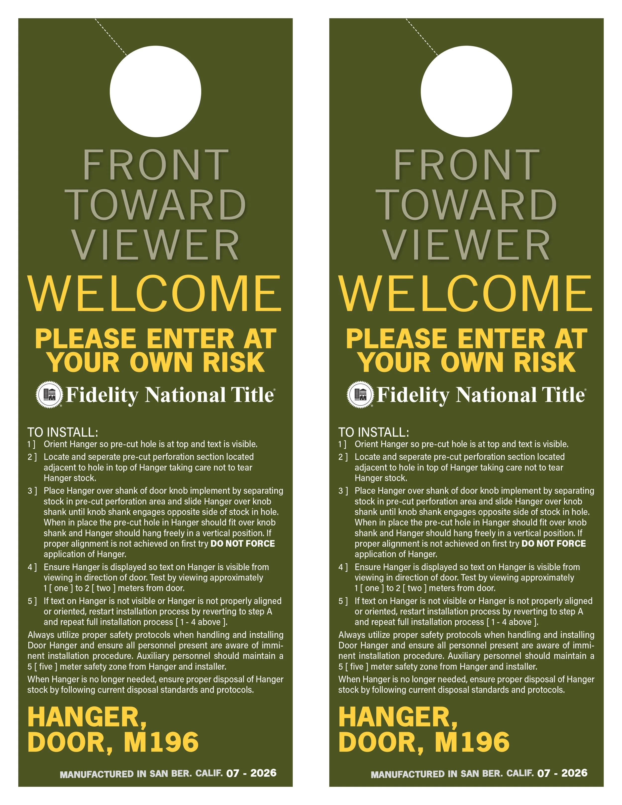  The goal here was to replicate the look of a military ammo can while presenting the most convoluted, ridiculous, overly-complicated block of instructions for the simple act of putting up a door hanger. Mission accomplished! 